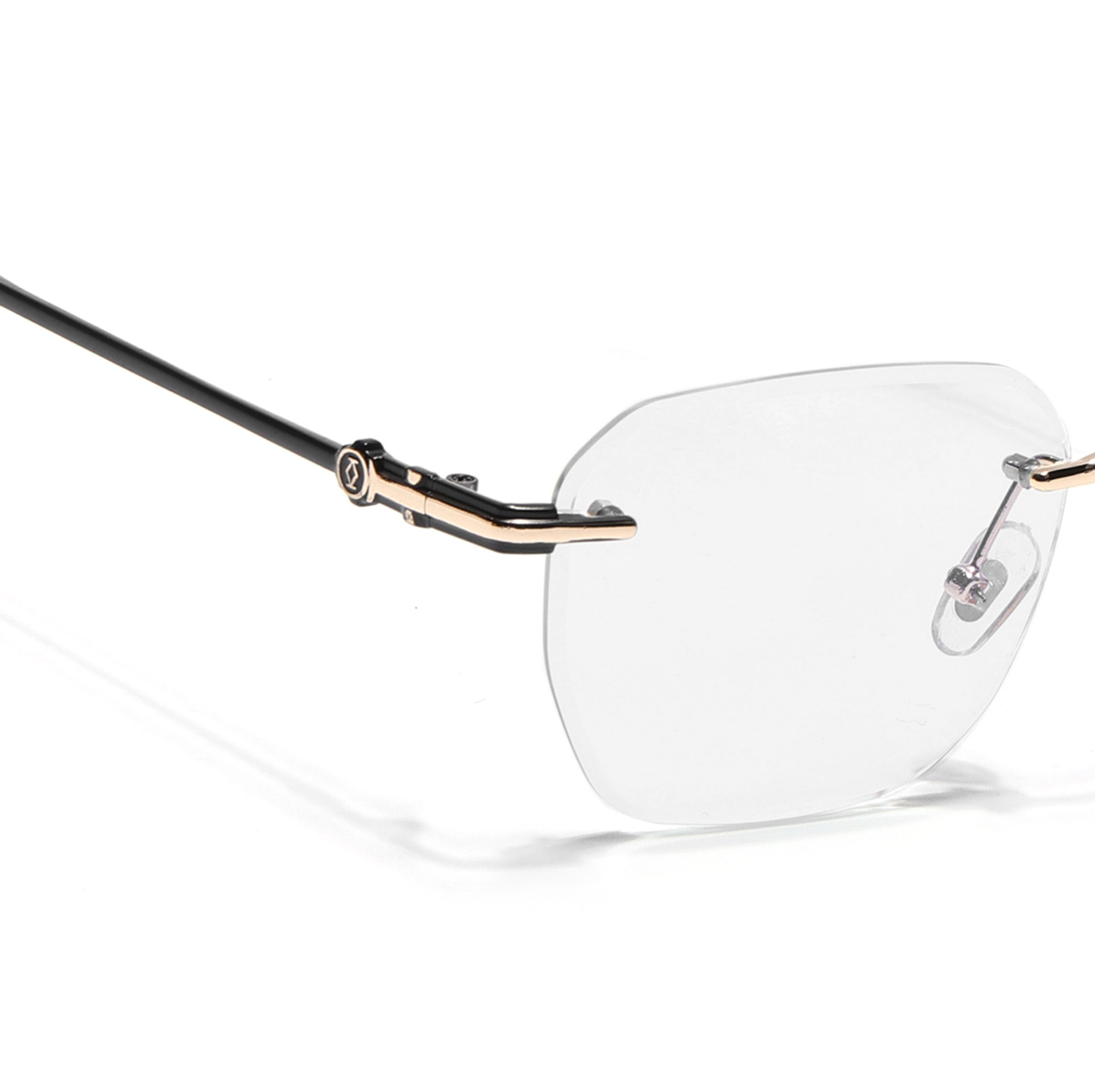 Tiger | Rimless Sunglasses (Clear Lens | Golden Frame - MG6615)