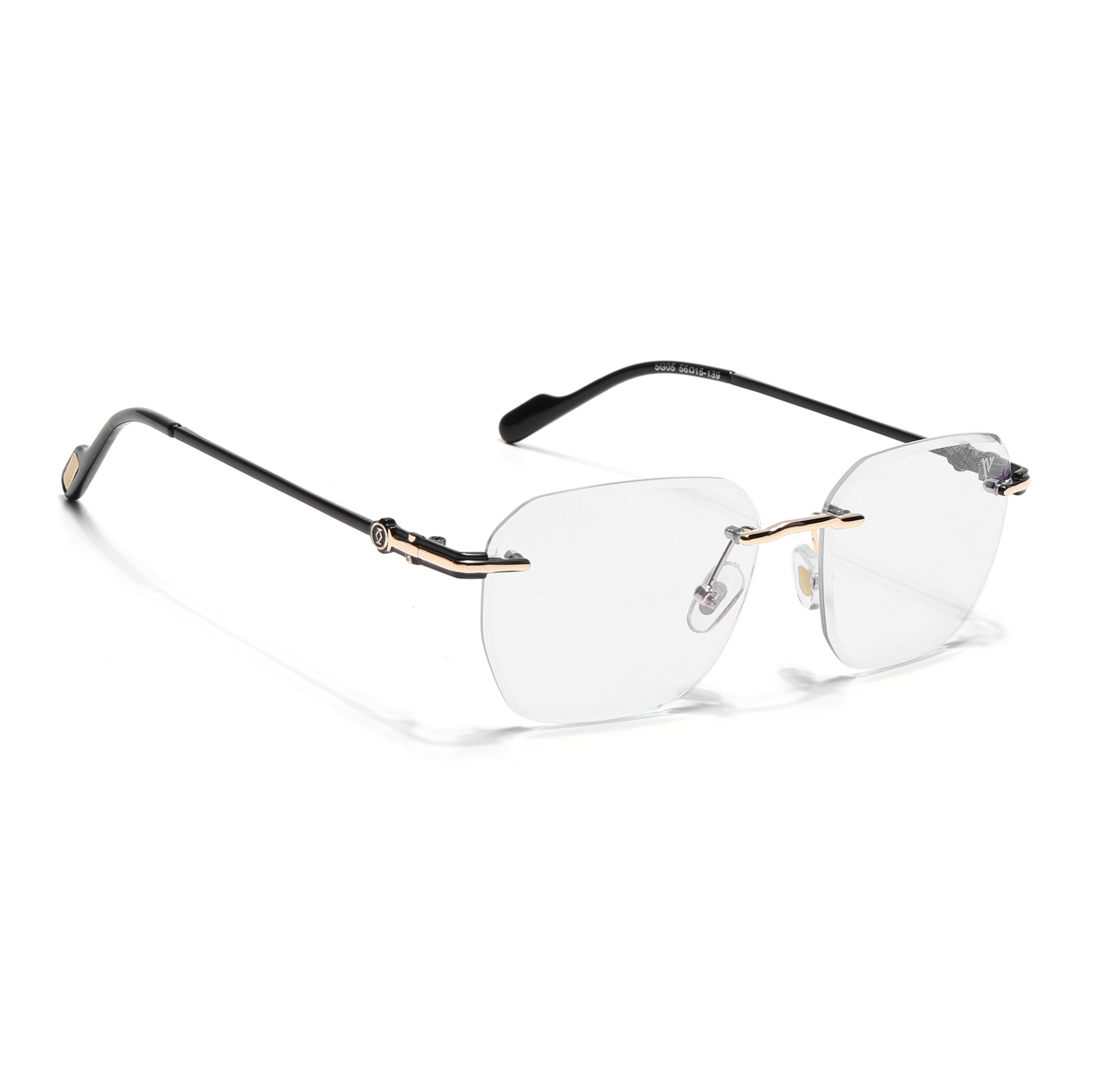 Tiger | Rimless Sunglasses (Clear Lens | Golden Frame - MG6615)