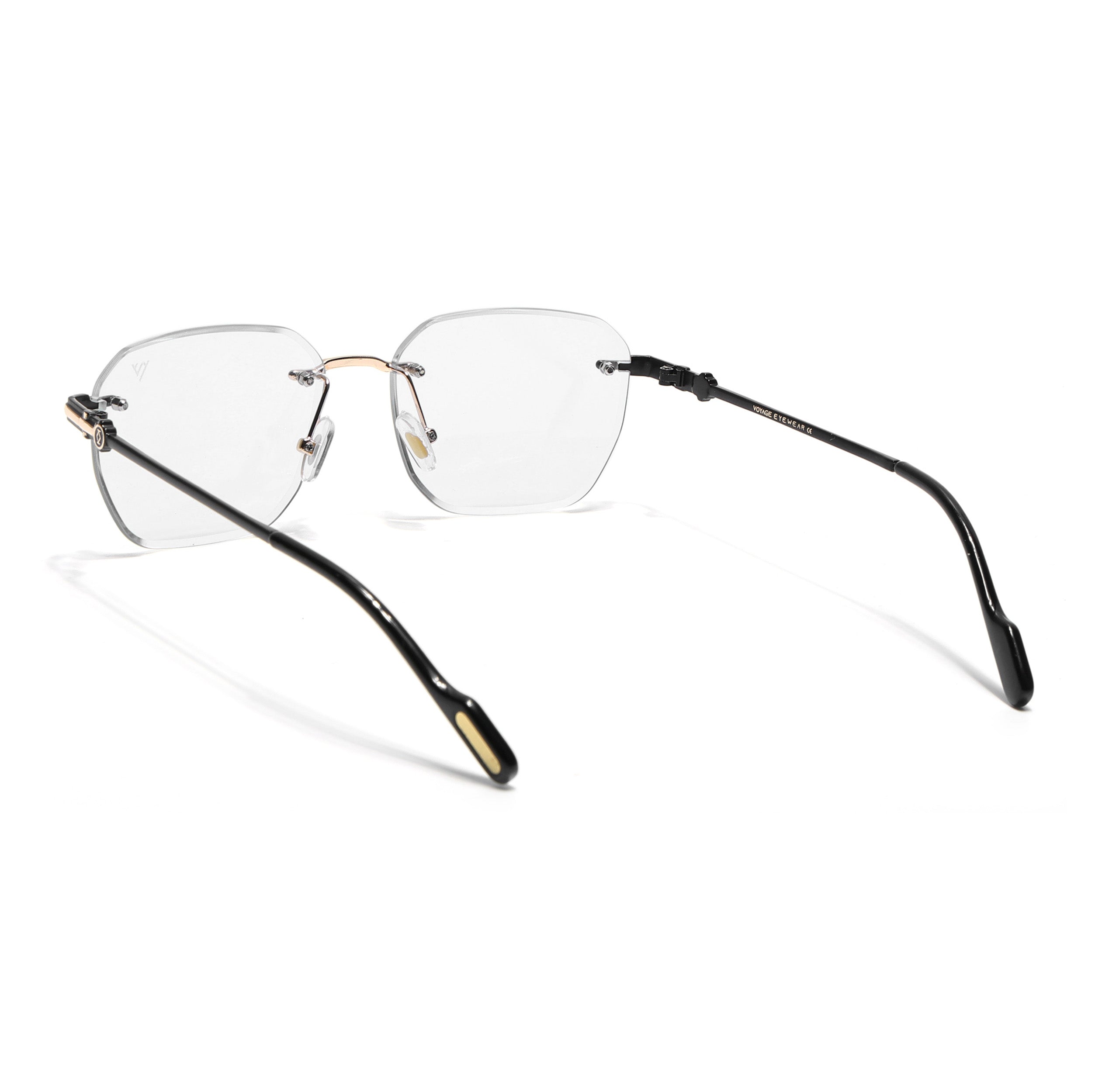 Tiger | Rimless Sunglasses (Clear Lens | Golden Frame - MG6615)