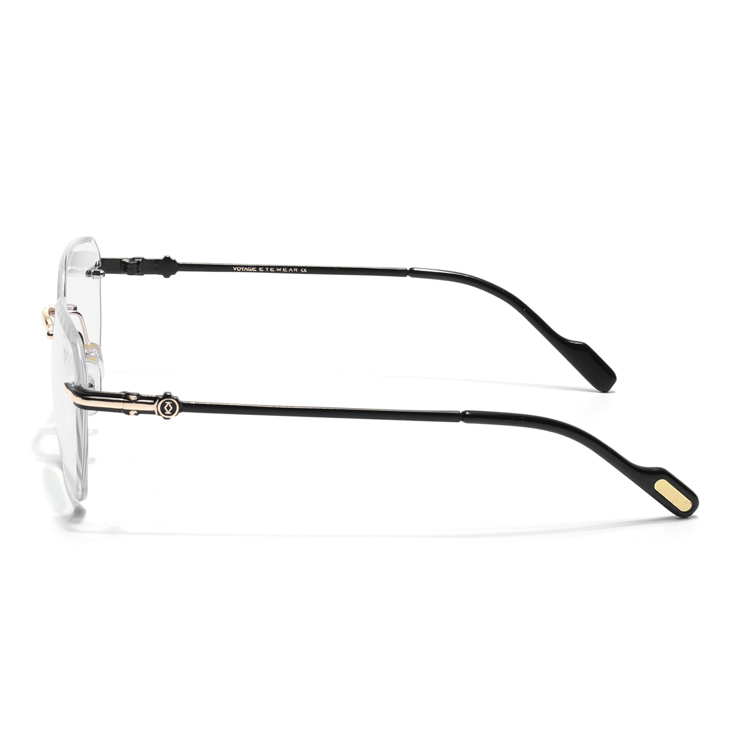 Tiger | Rimless Sunglasses (Clear Lens | Golden Frame - MG6615)