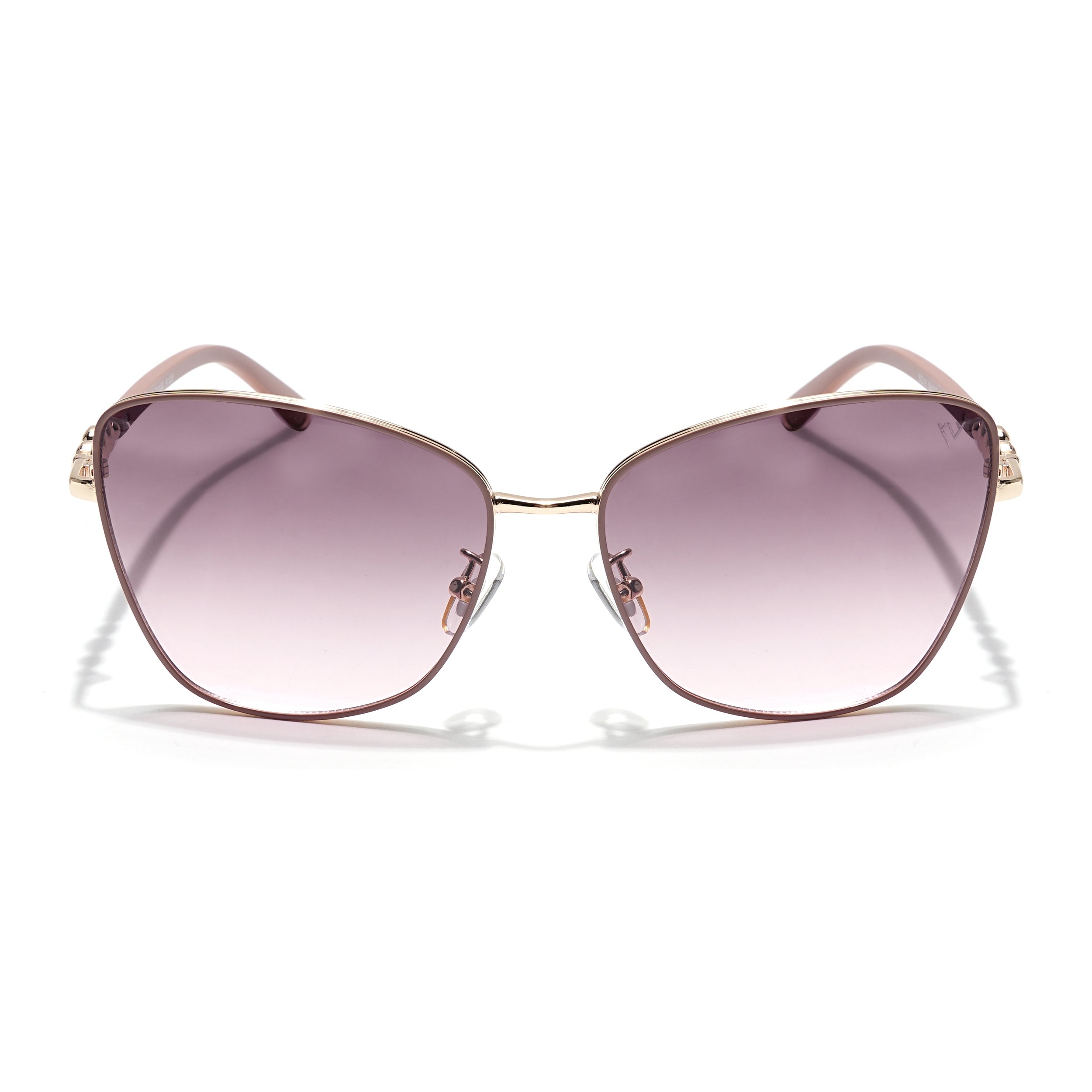 Cateye Sunglasses (Brown & Pink Lens | Golden & Nude Frame - MG5997)