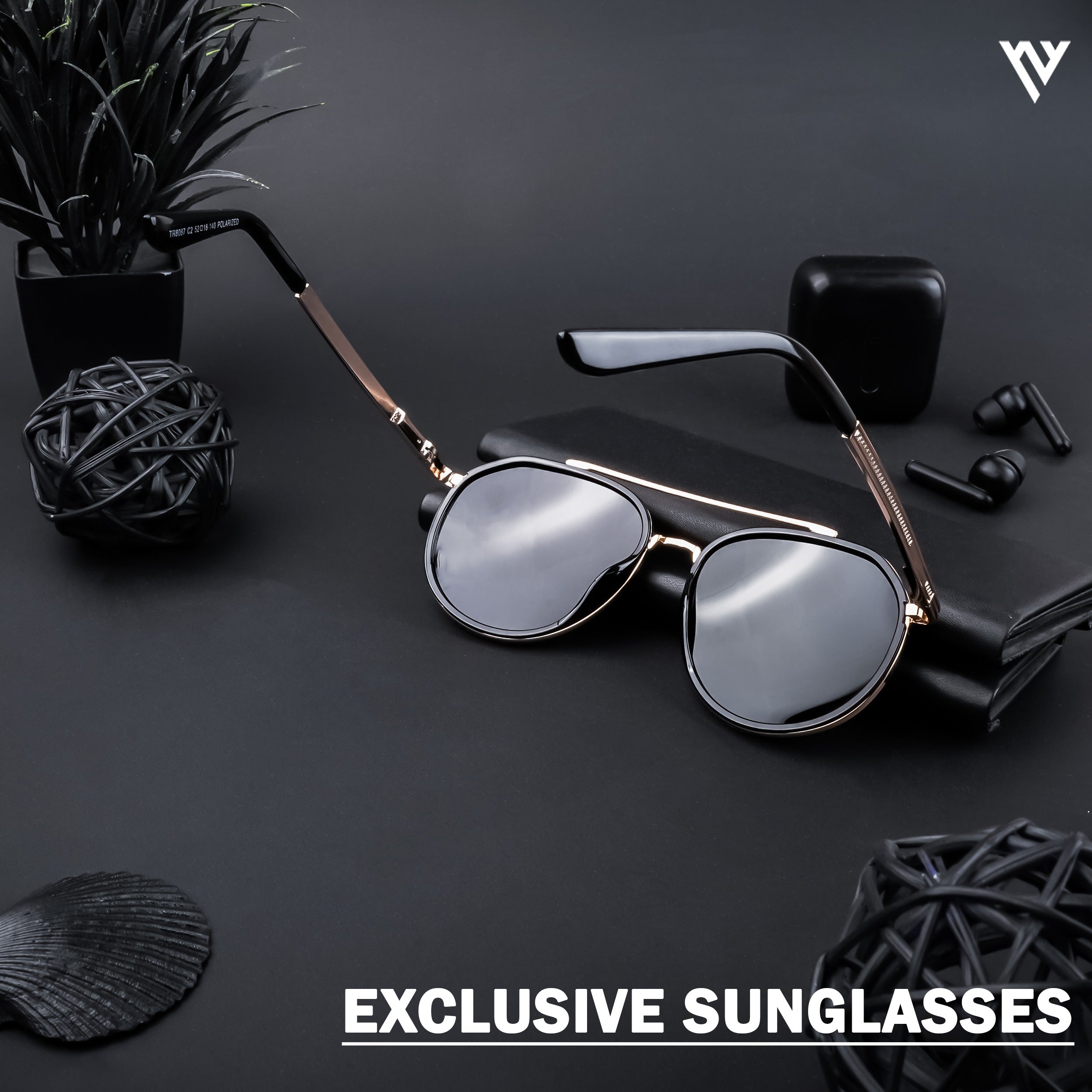 Men's polarized round clearance sunglasses