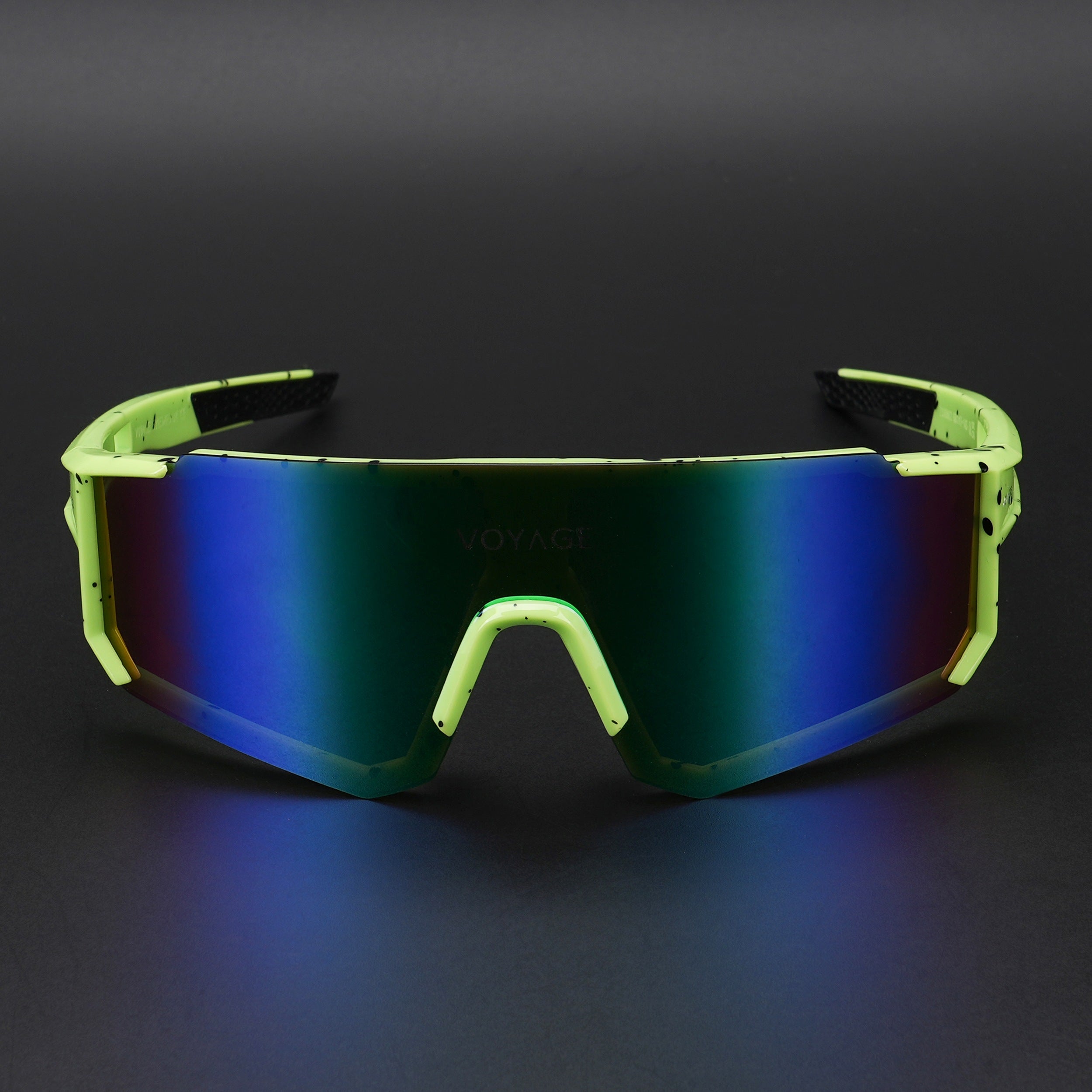 Voyage Drift Polarized Sunglasses for Men & Women (Multicolor Lens | Green Frame - PMG5596)
