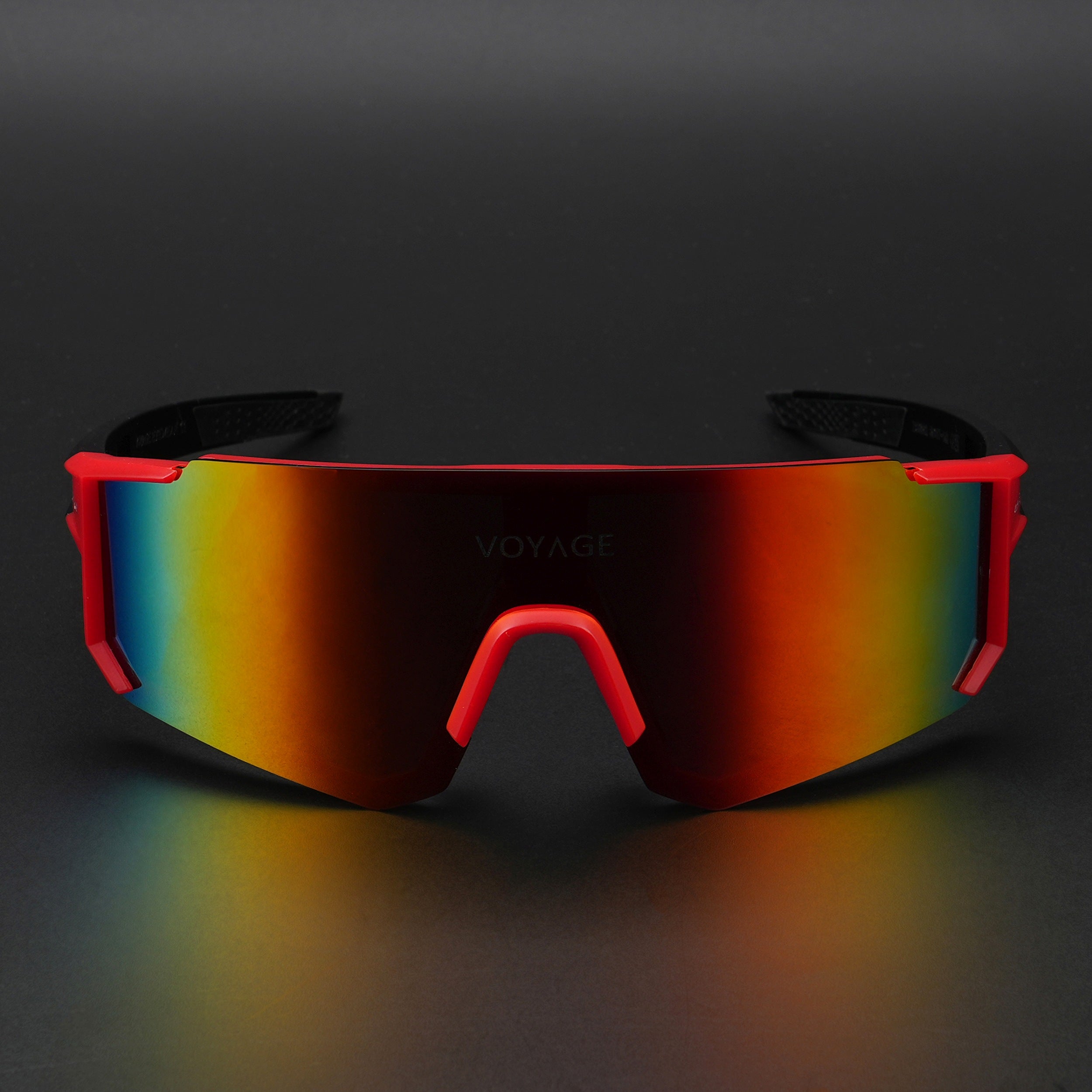 Voyage Drift Polarized Sunglasses for Men & Women (Multicolor Lens | Red Frame - PMG5597)