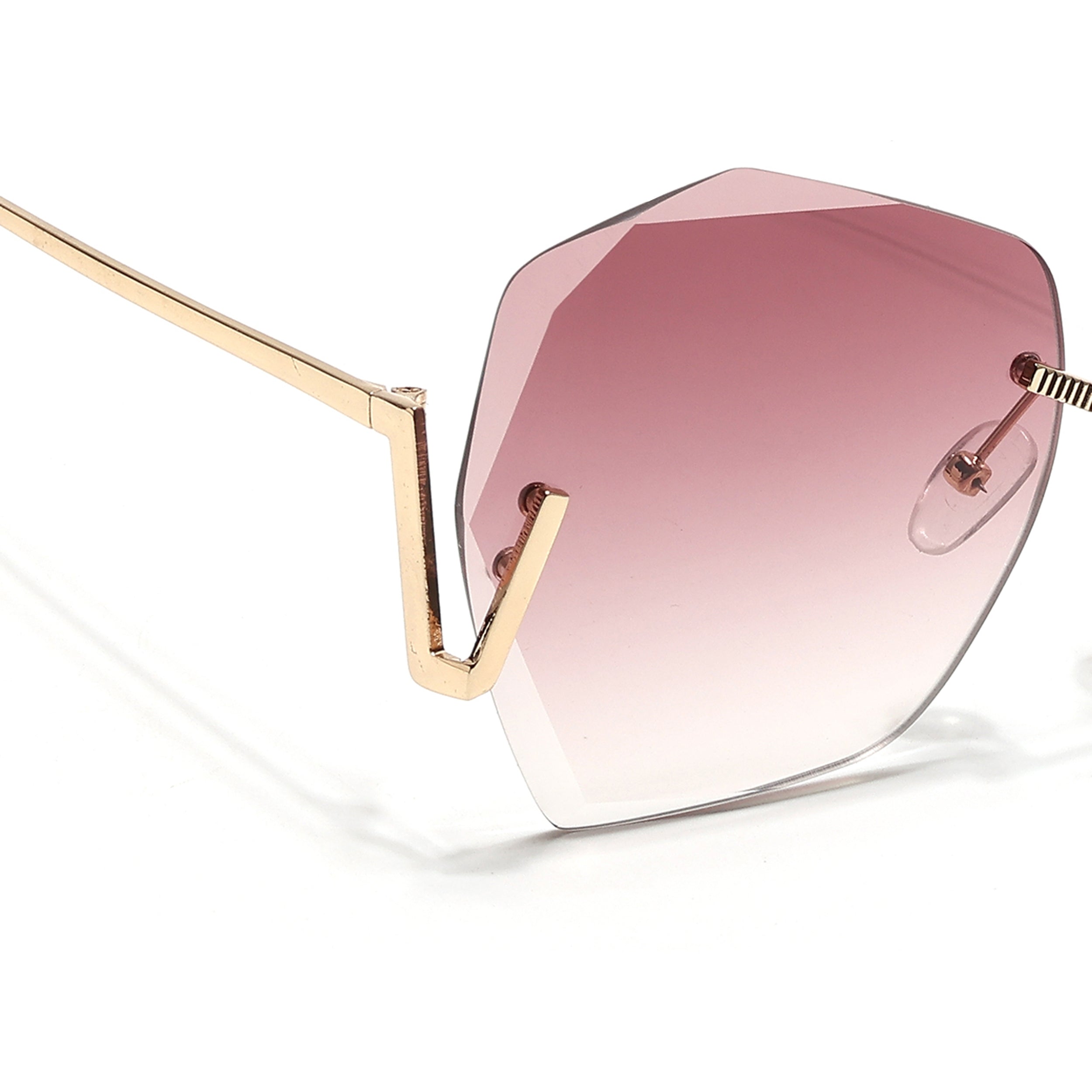 Over Size Sunglasses (Brown & Clear Lens | Golden Frame - MG6431)