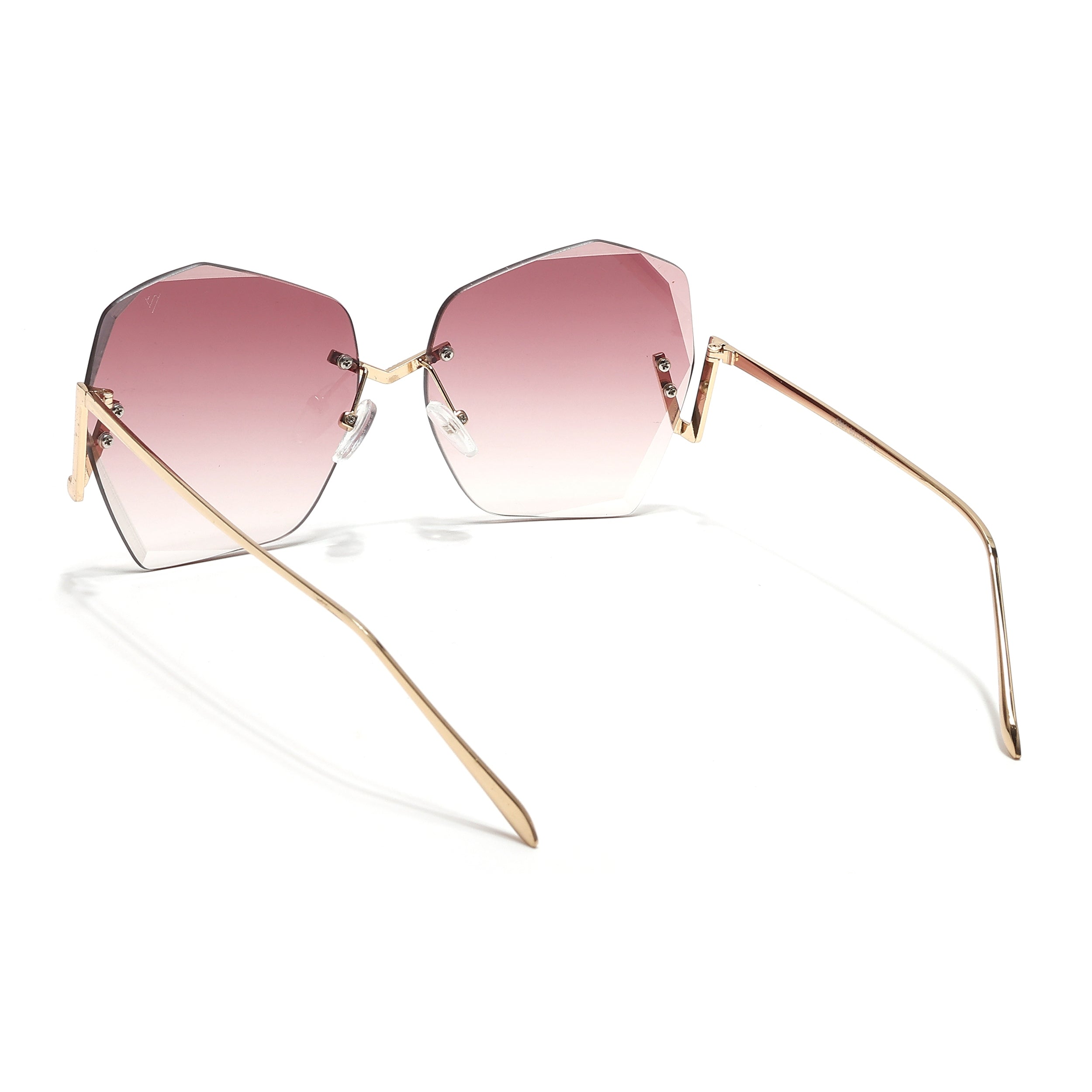 Over Size Sunglasses (Brown & Clear Lens | Golden Frame - MG6431)