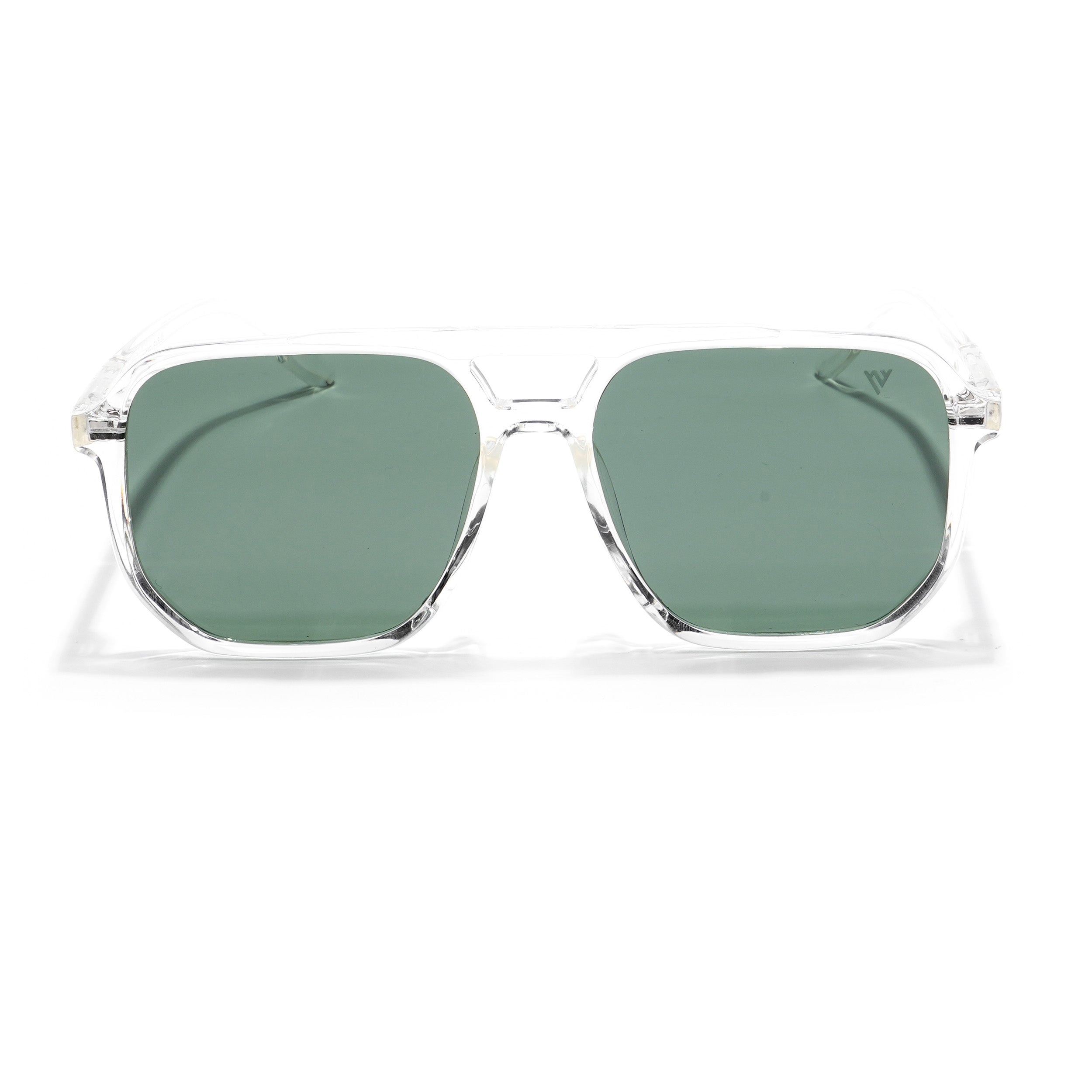 Wayfarer Polarized Sunglasses (Green Lens | Transparent Frame - PMG4998)