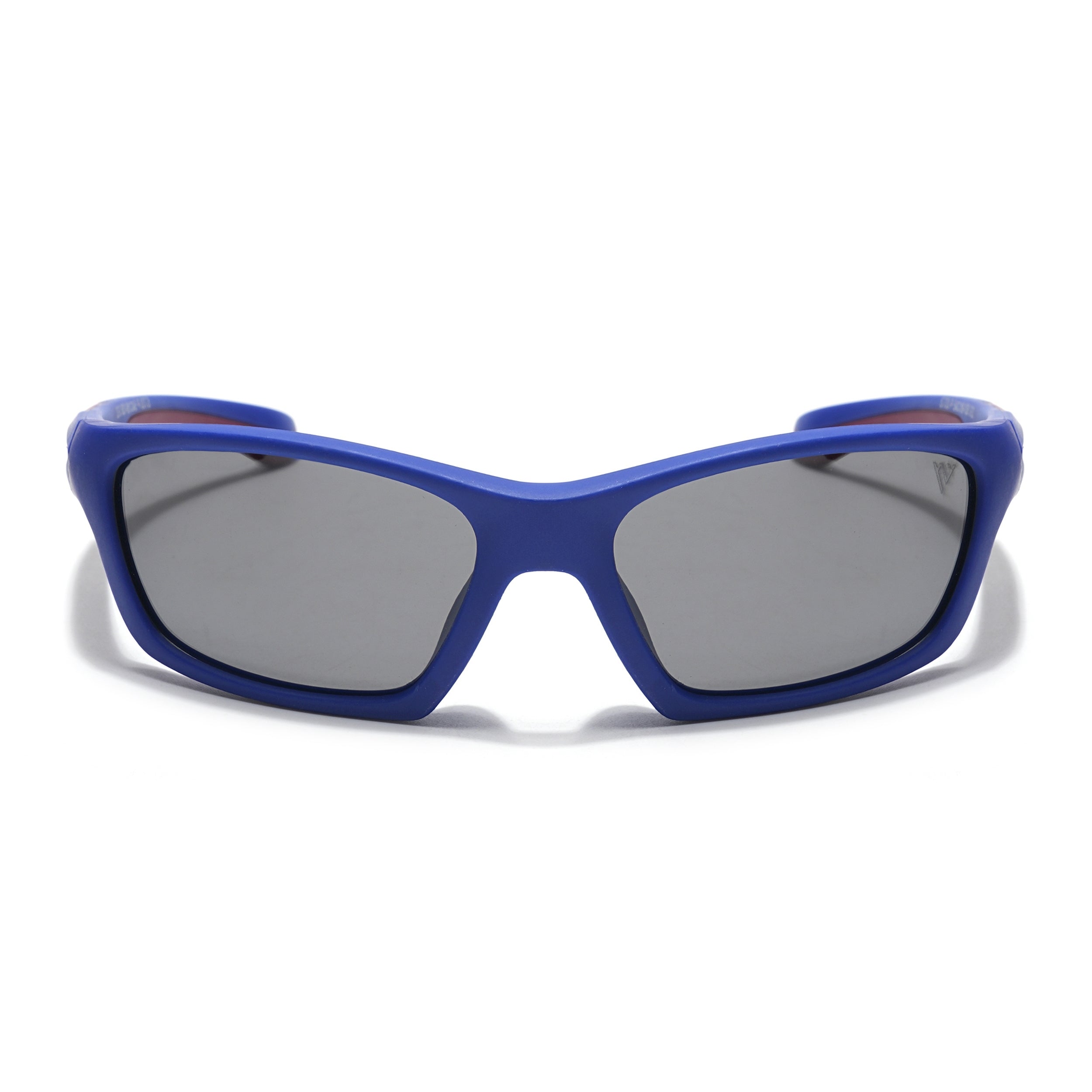 Wrap Around Polarized Sunglasses for Kids -6 yrs To 12 yrs (Black Lens | Blue Frame - PMG5893)