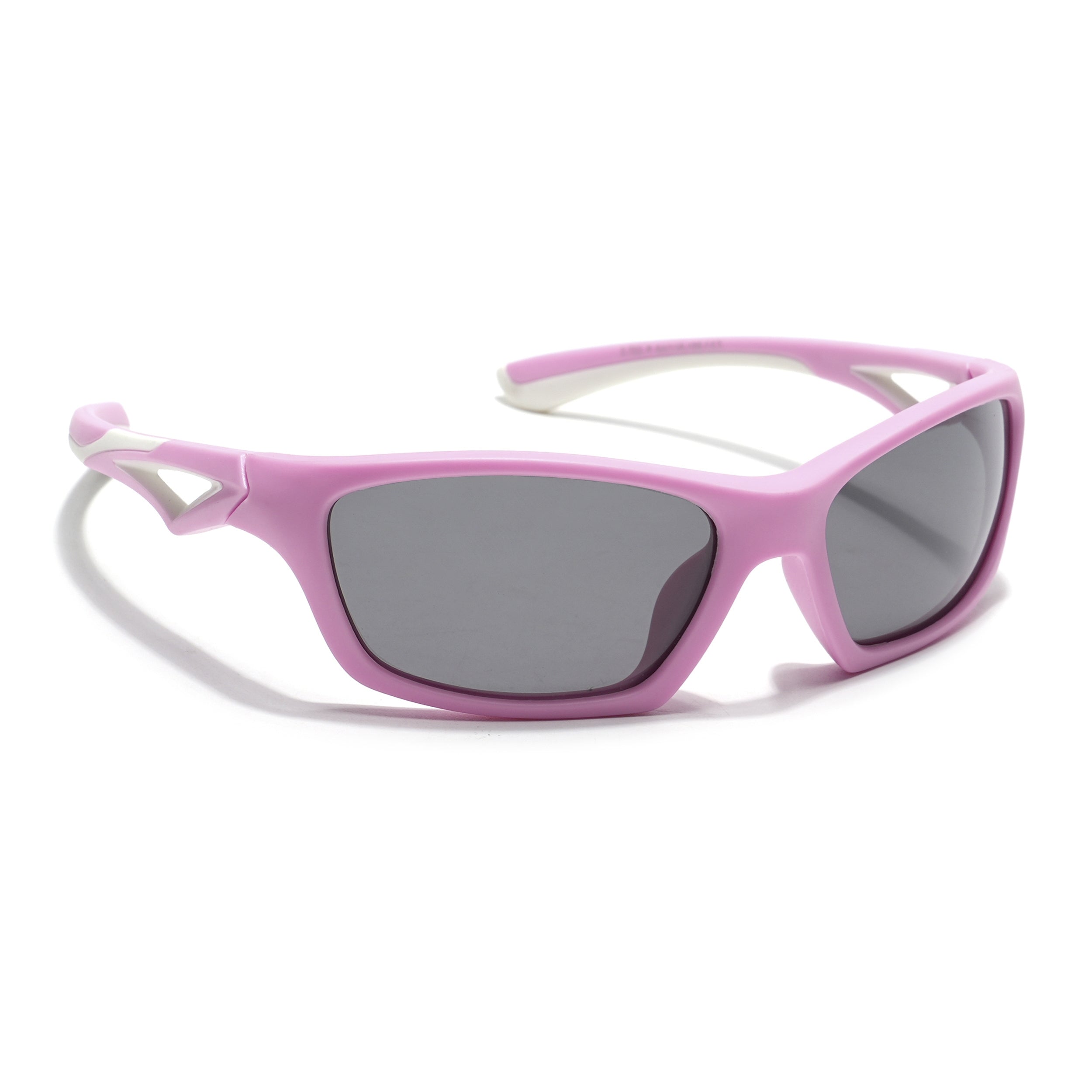 Wrap Around Polarized Sunglasses for Kids -6 yrs To 12 yrs (Black Lens | Pink Frame - PMG5894)