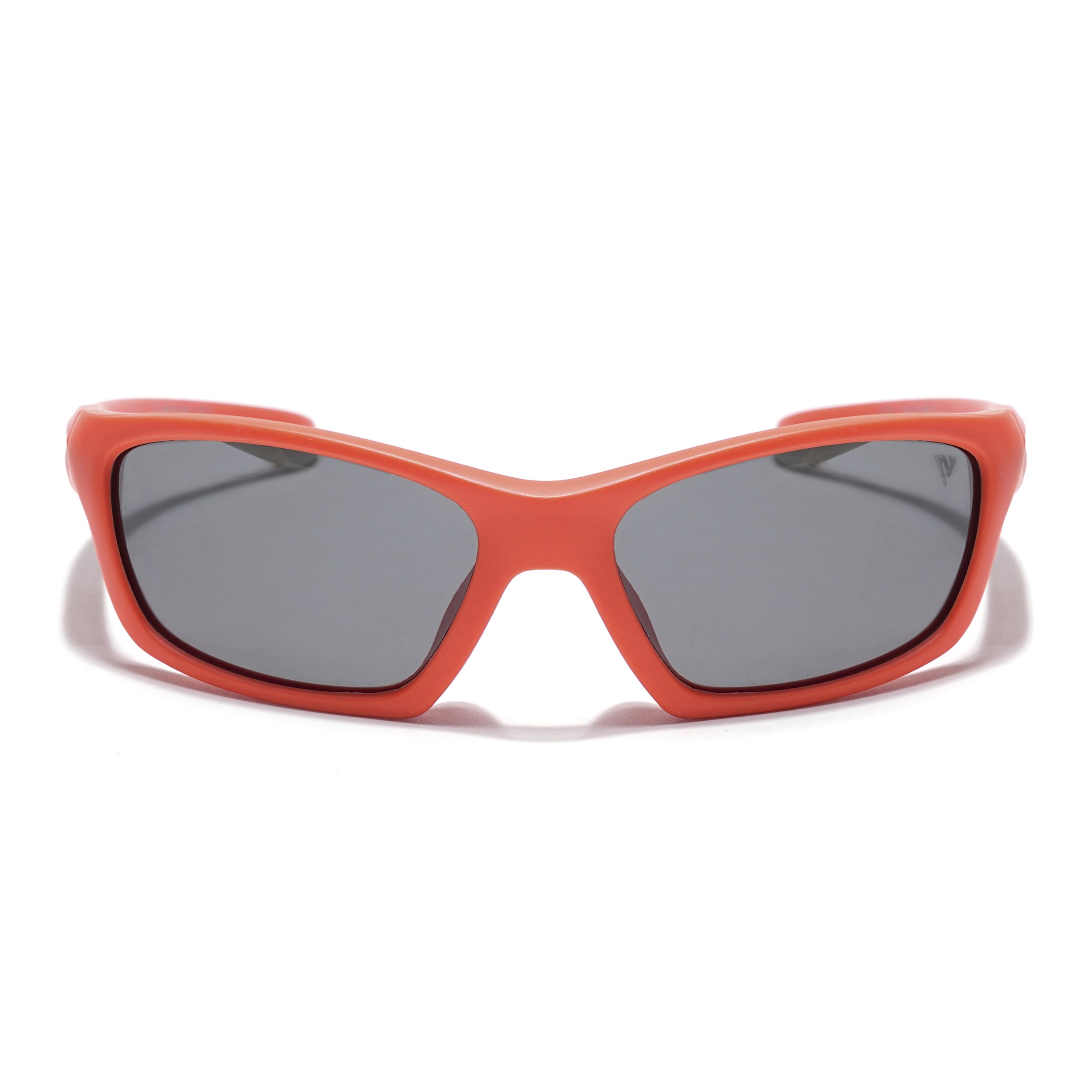 Wrap Around Polarized Sunglasses for Kids -6 yrs To 12 yrs (Black Lens | Orange Frame - PMG5895)