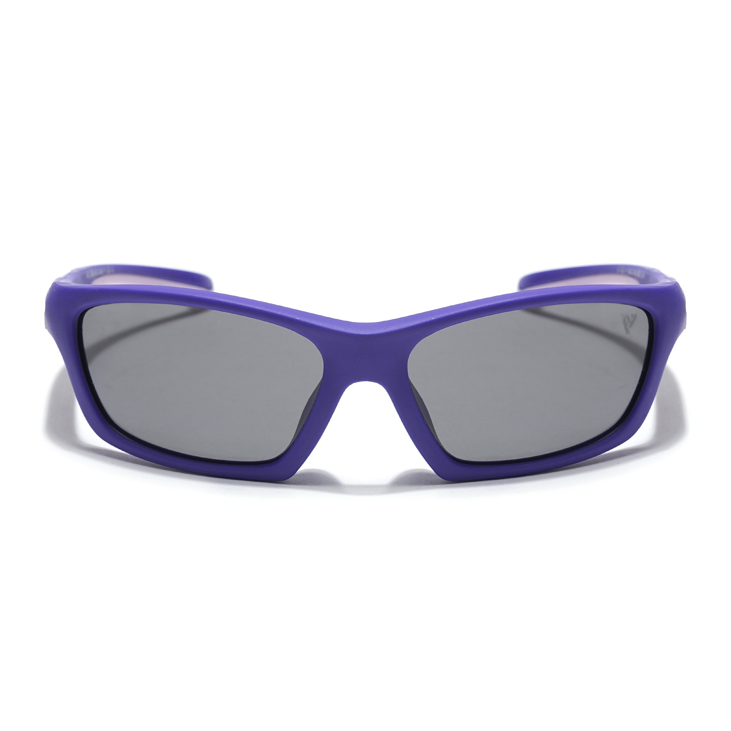 Wrap Around Polarized Sunglasses for Kids -6 yrs To 12 yrs (Black Lens | Purple Frame - PMG5896)