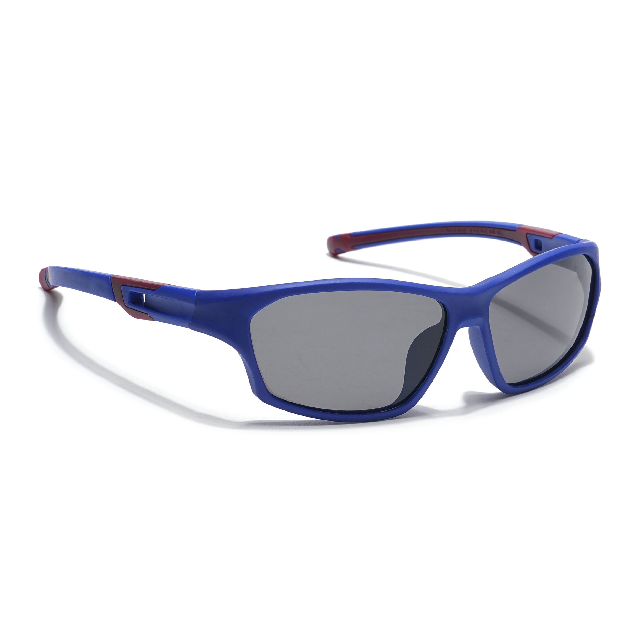 Wrap Around Polarized Sunglasses for Kids -6 yrs To 12 yrs (Black Lens | Blue Frame - PMG5899)