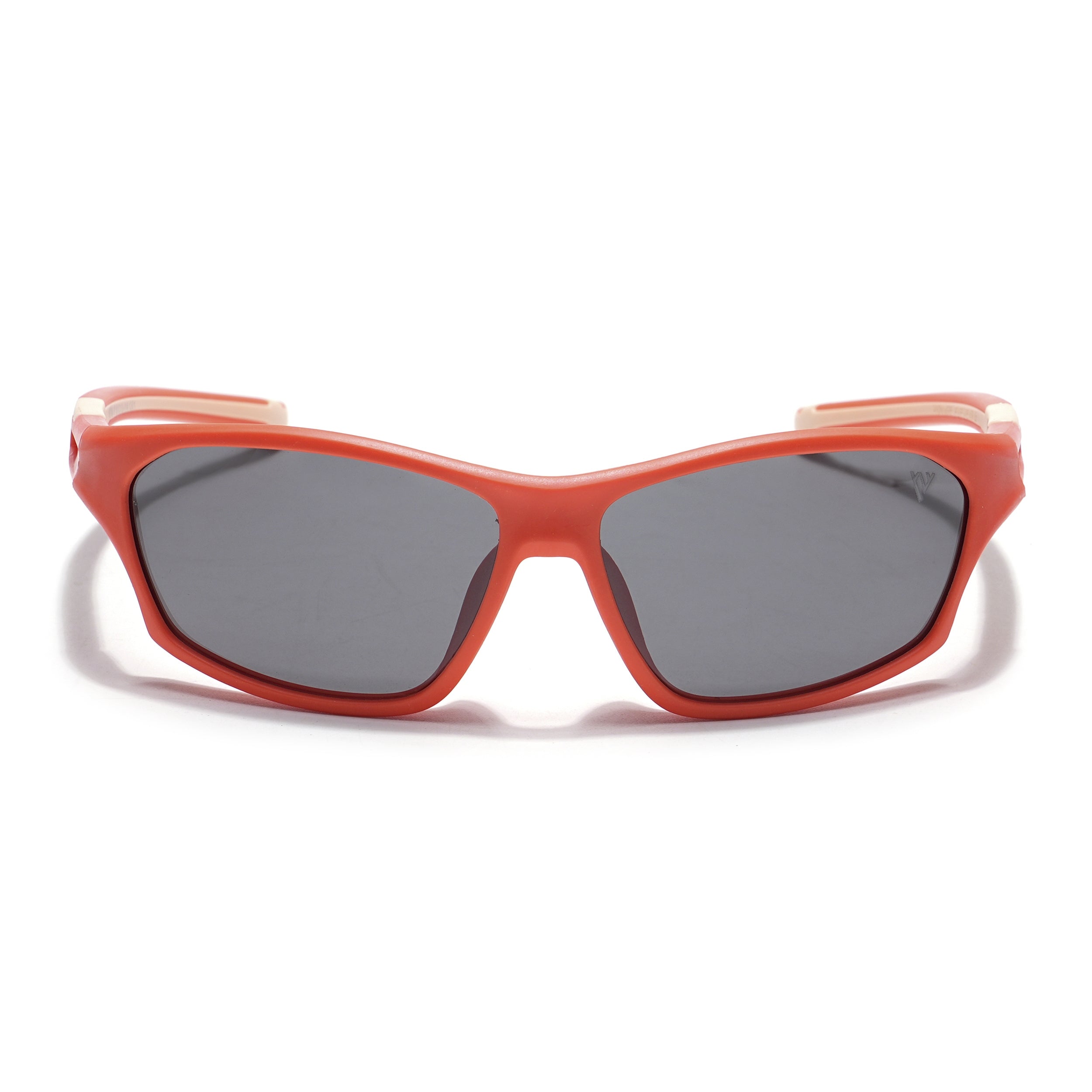 Wrap Around Polarized Sunglasses for Kids -6 yrs To 12 yrs (Black Lens | Orange Frame - PMG5901)