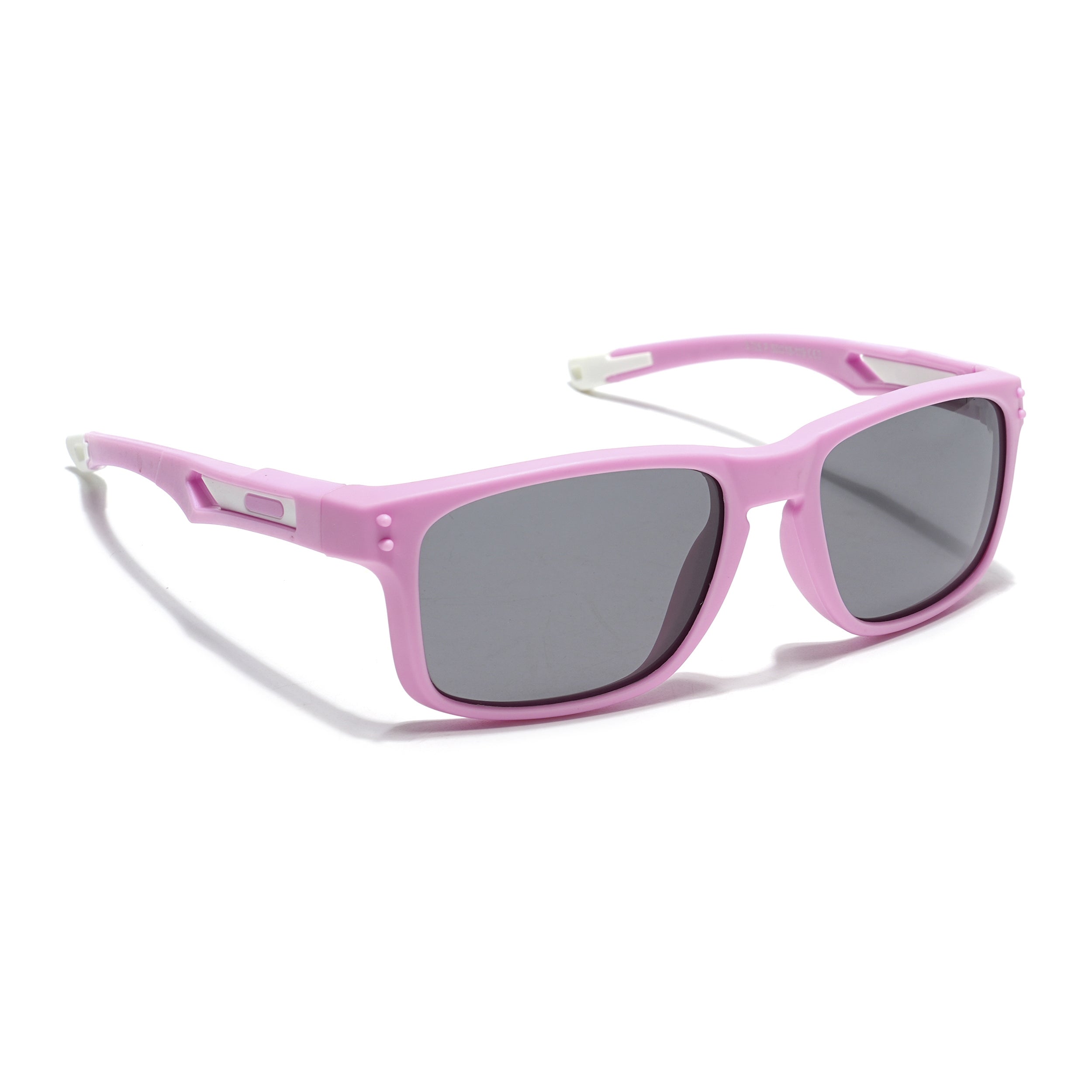 Rectangle Polarized Sunglasses for Kids -6 yrs To 12 yrs (Black Lens | Pink Frame - PMG5924)