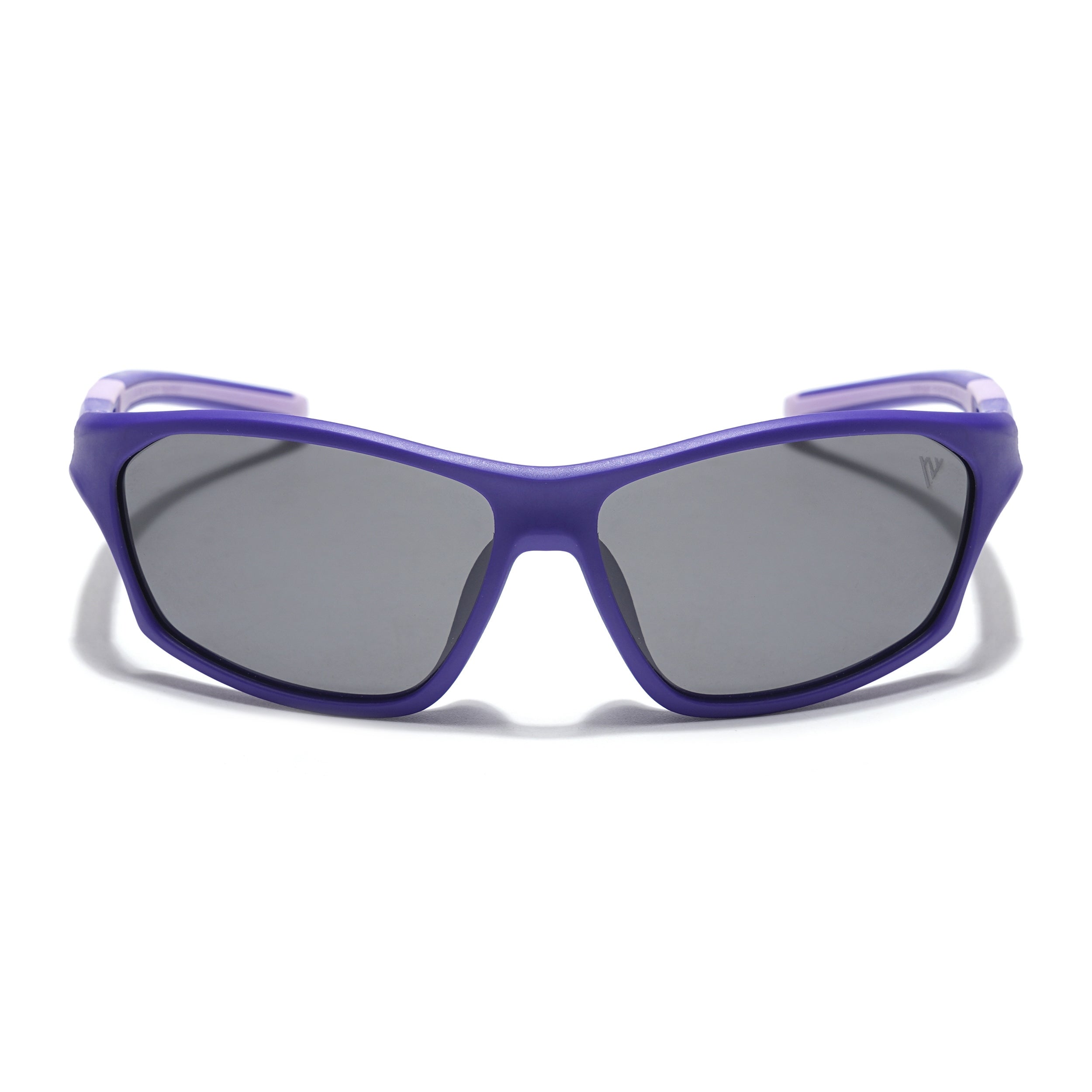 Wrap Around Polarized Sunglasses for Kids -6 yrs To 12 yrs (Black Lens | Purple Frame - PMG5902)