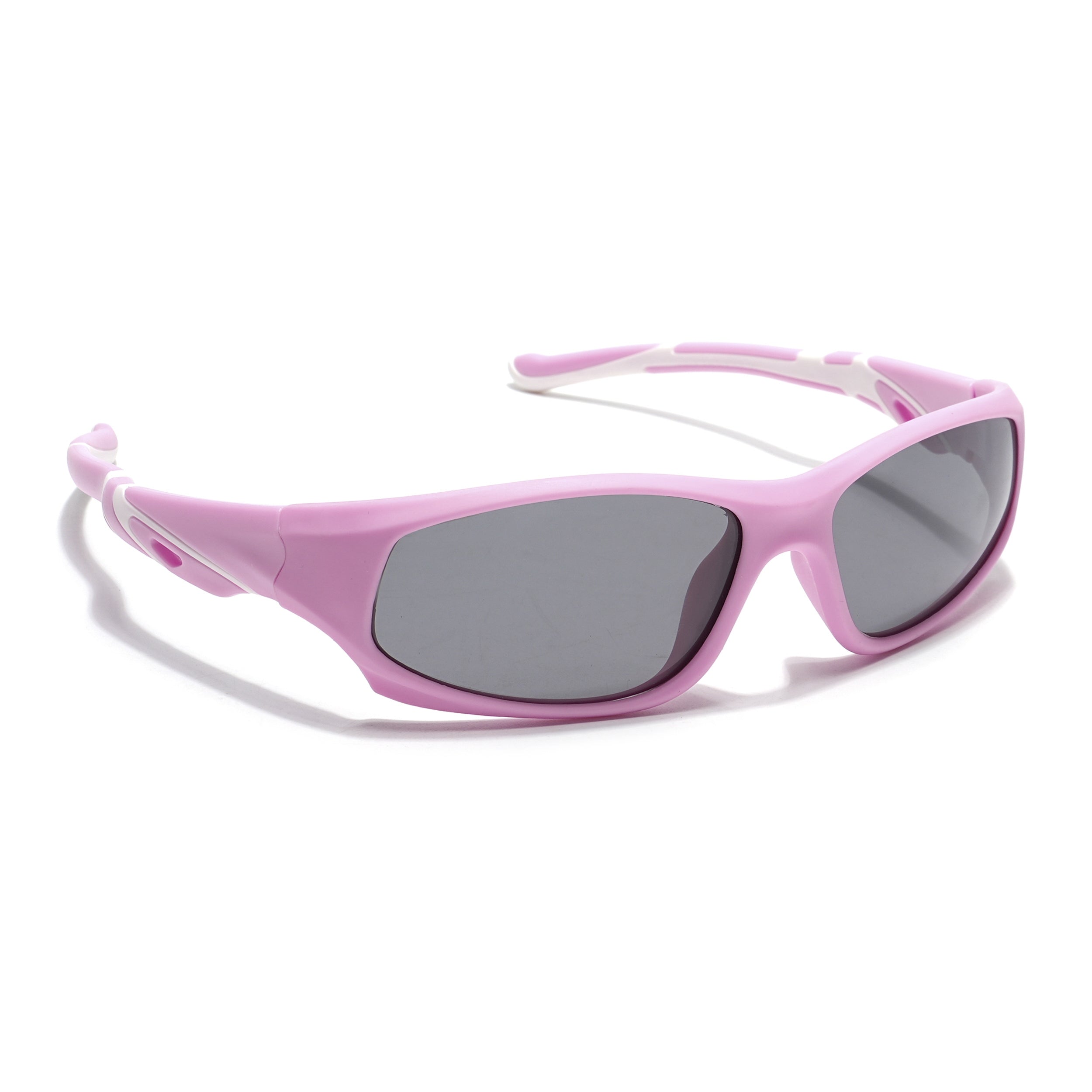 Wrap Around Polarized Sunglasses for Kids -6 yrs To 12 yrs (Black Lens | Pink Frame - PMG5906)