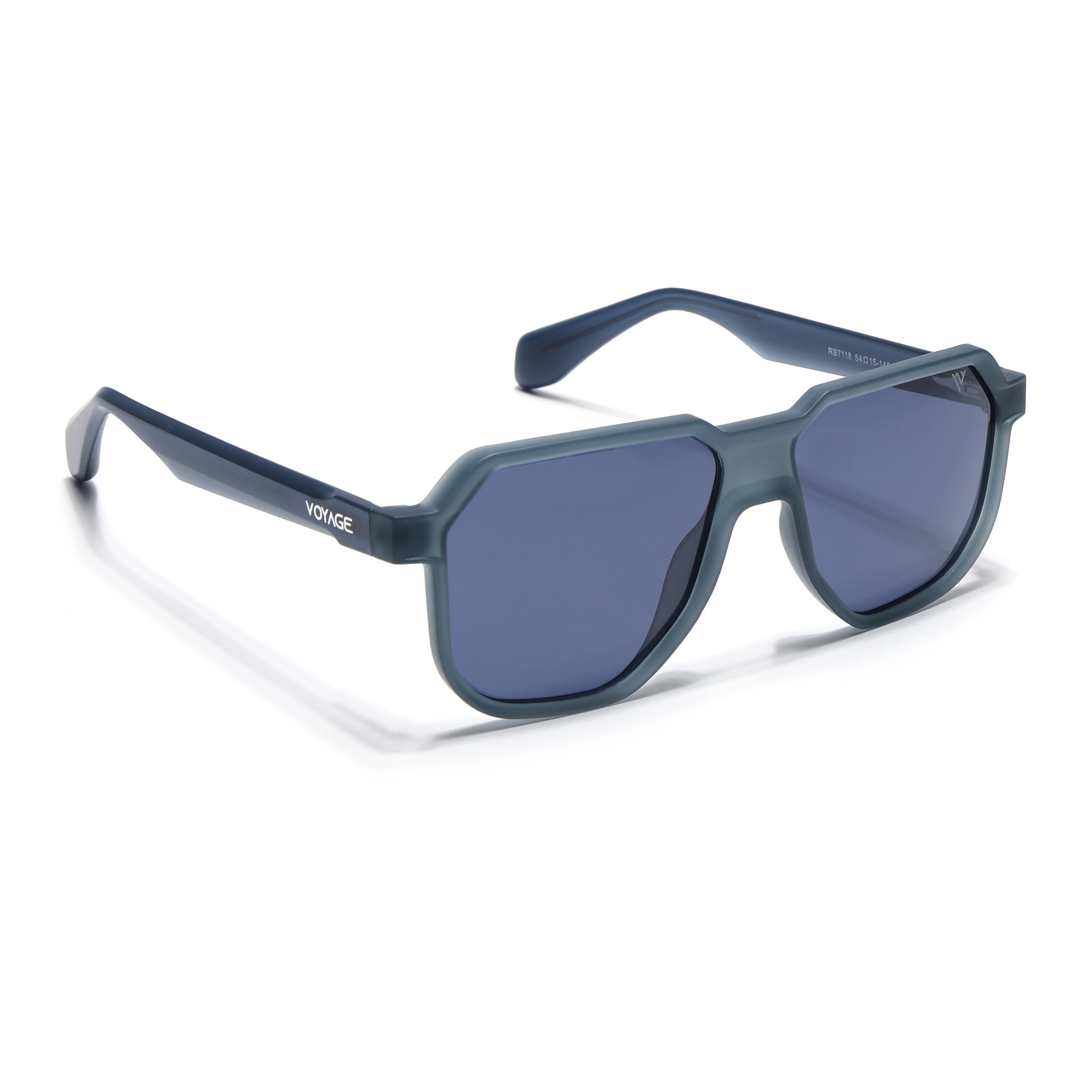 Prizm | Matt Blue Hexagonal Polarized Sunglasses | Blue Lens - PMG6712