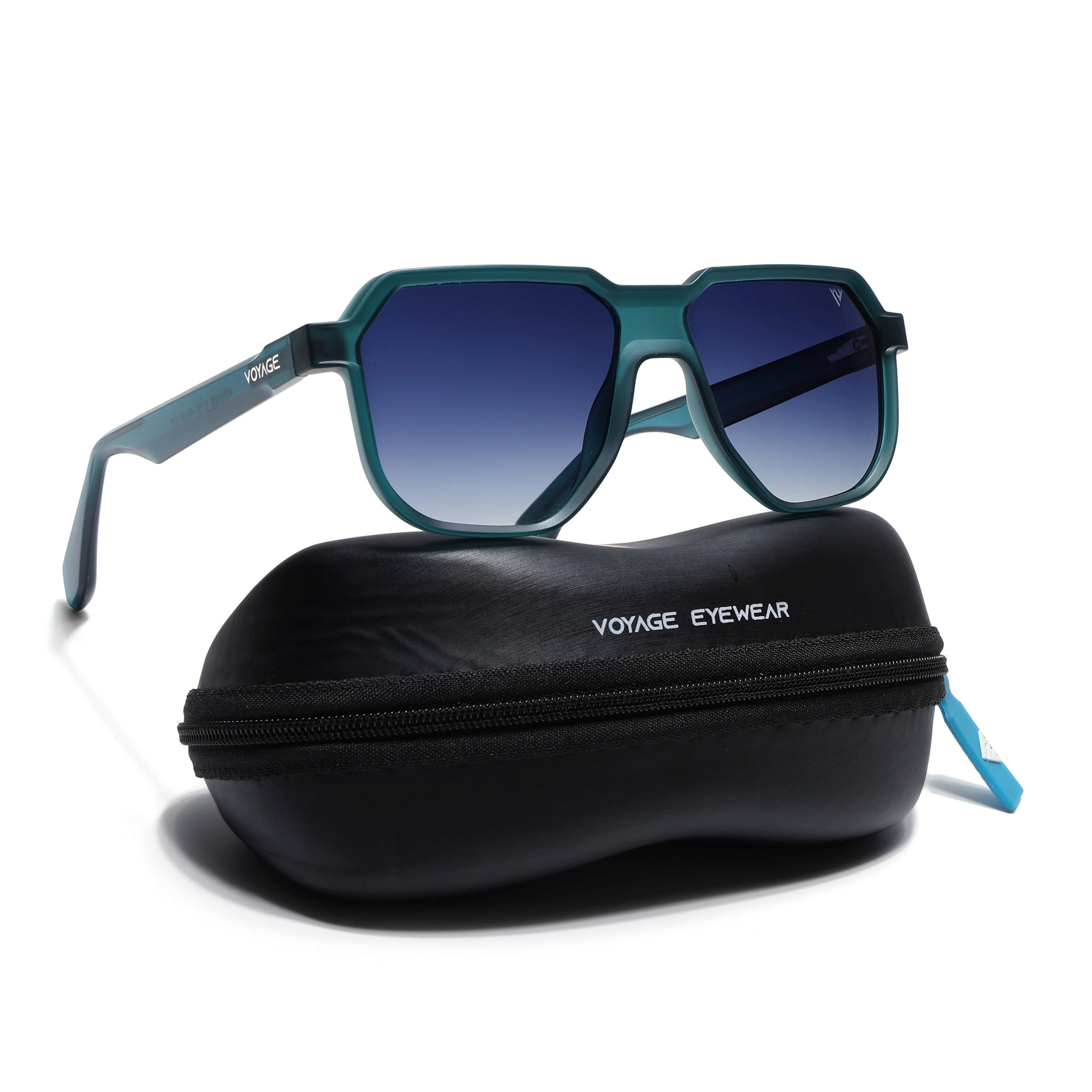 Prizm | Sea Green Hexagonal Polarized Sunglasses | Blue & Clear Lens - PMG6713