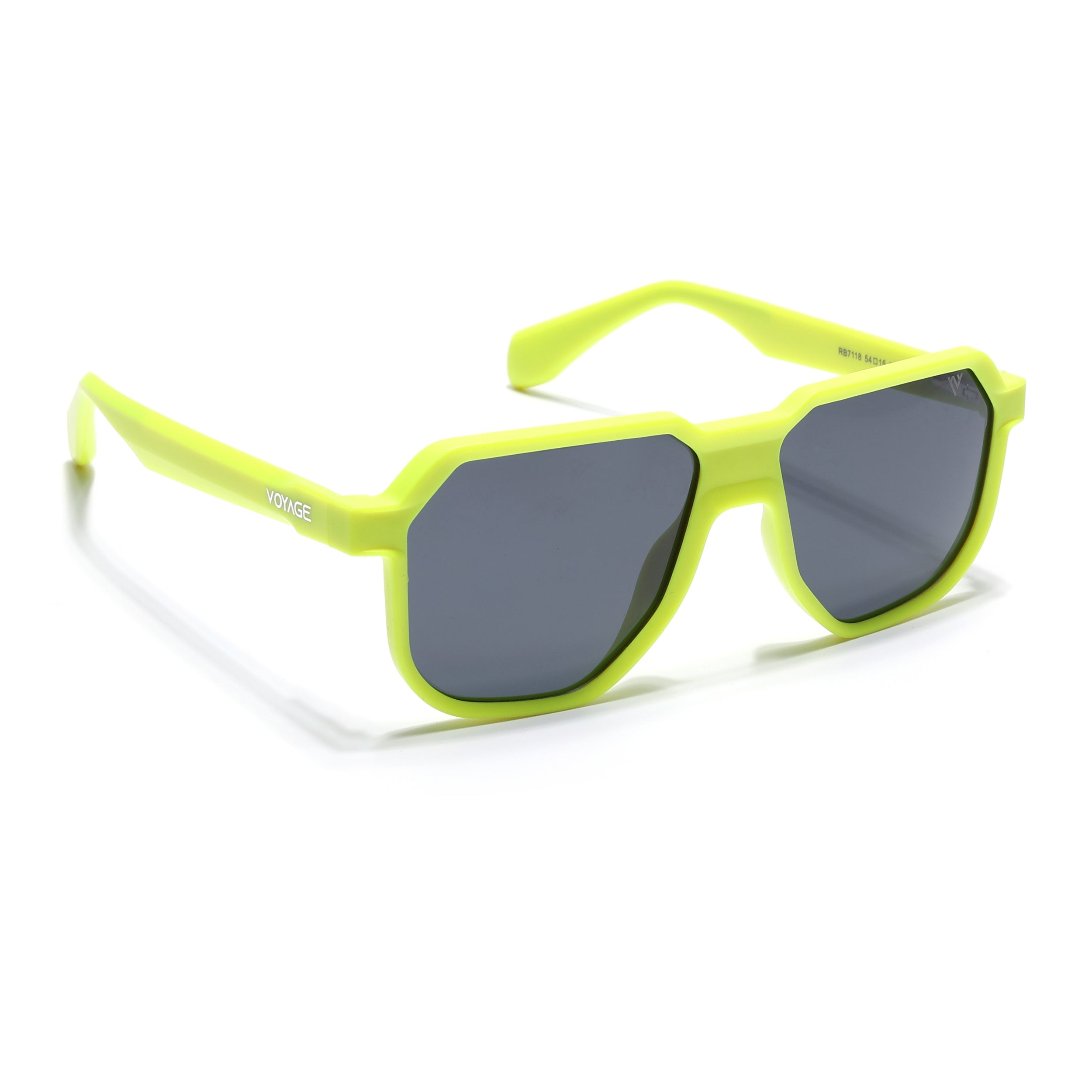 Prizm | Neon Yellow Hexagonal Polarized Sunglasses | Black Lens - PMG6715