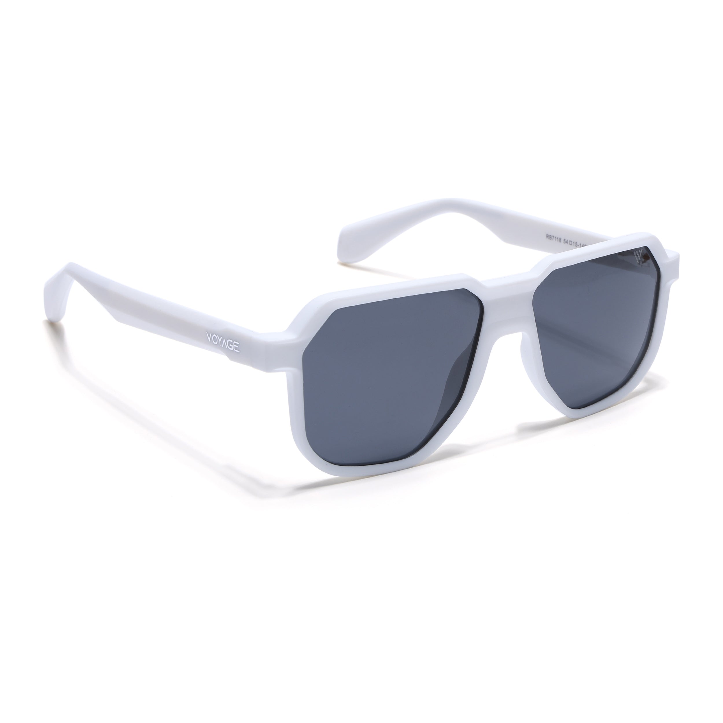 Prizm | White Hexagonal Polarized Sunglasses | Black Lens - PMG6716