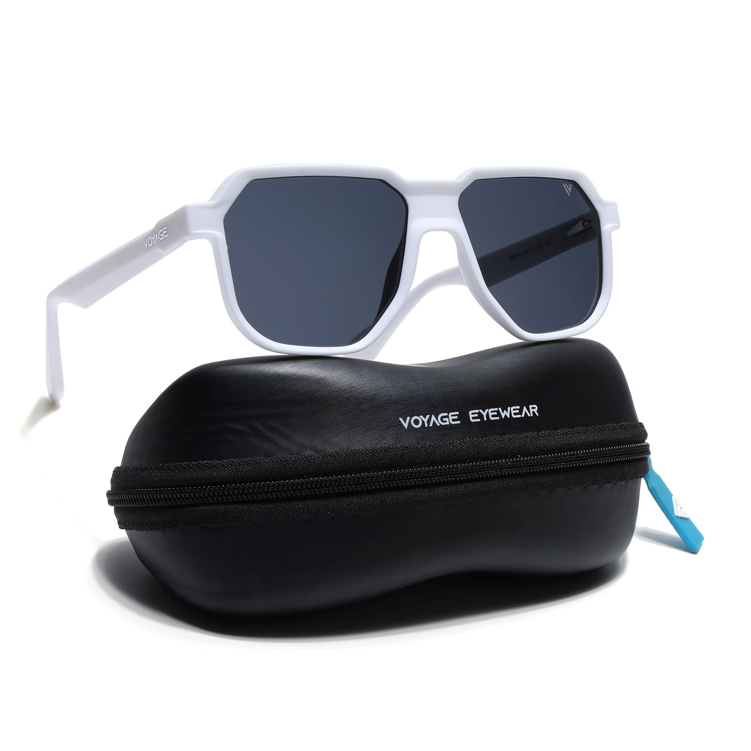 Prizm | White Hexagonal Polarized Sunglasses | Black Lens - PMG6716