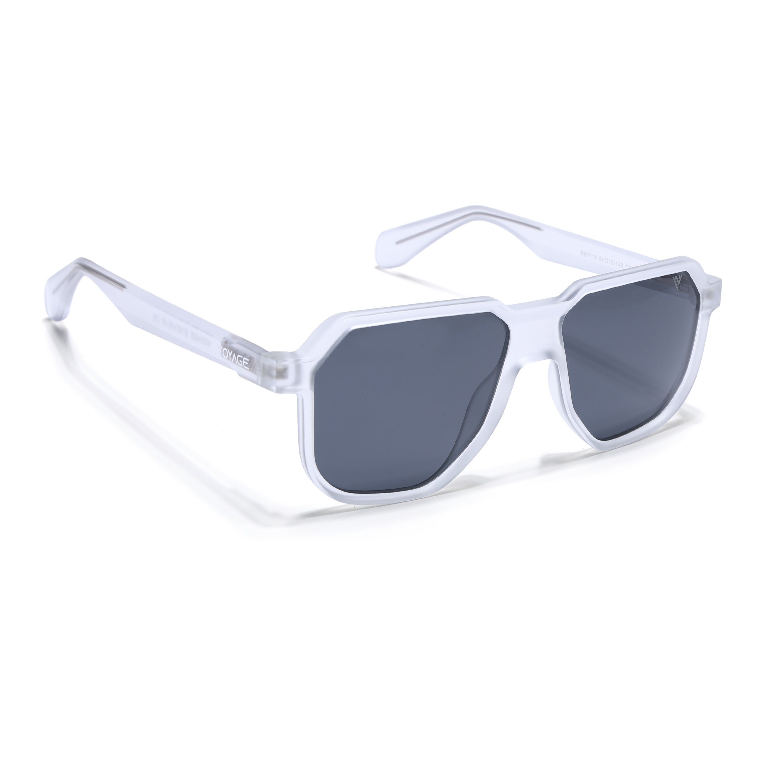 Prizm | Transparent Hexagonal Polarized Sunglasses | Black Lens - PMG6717