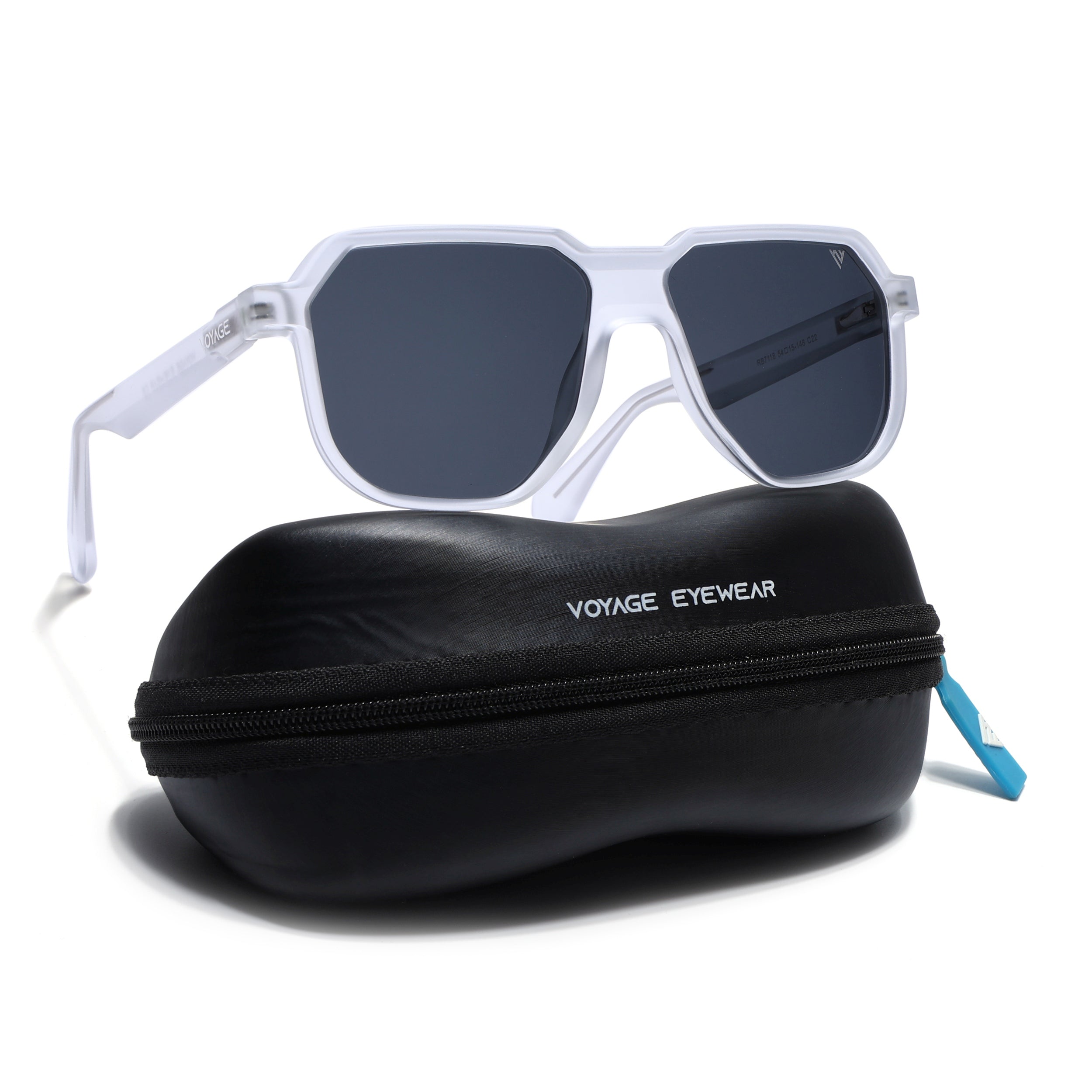 Prizm | Transparent Hexagonal Polarized Sunglasses | Black Lens - PMG6717