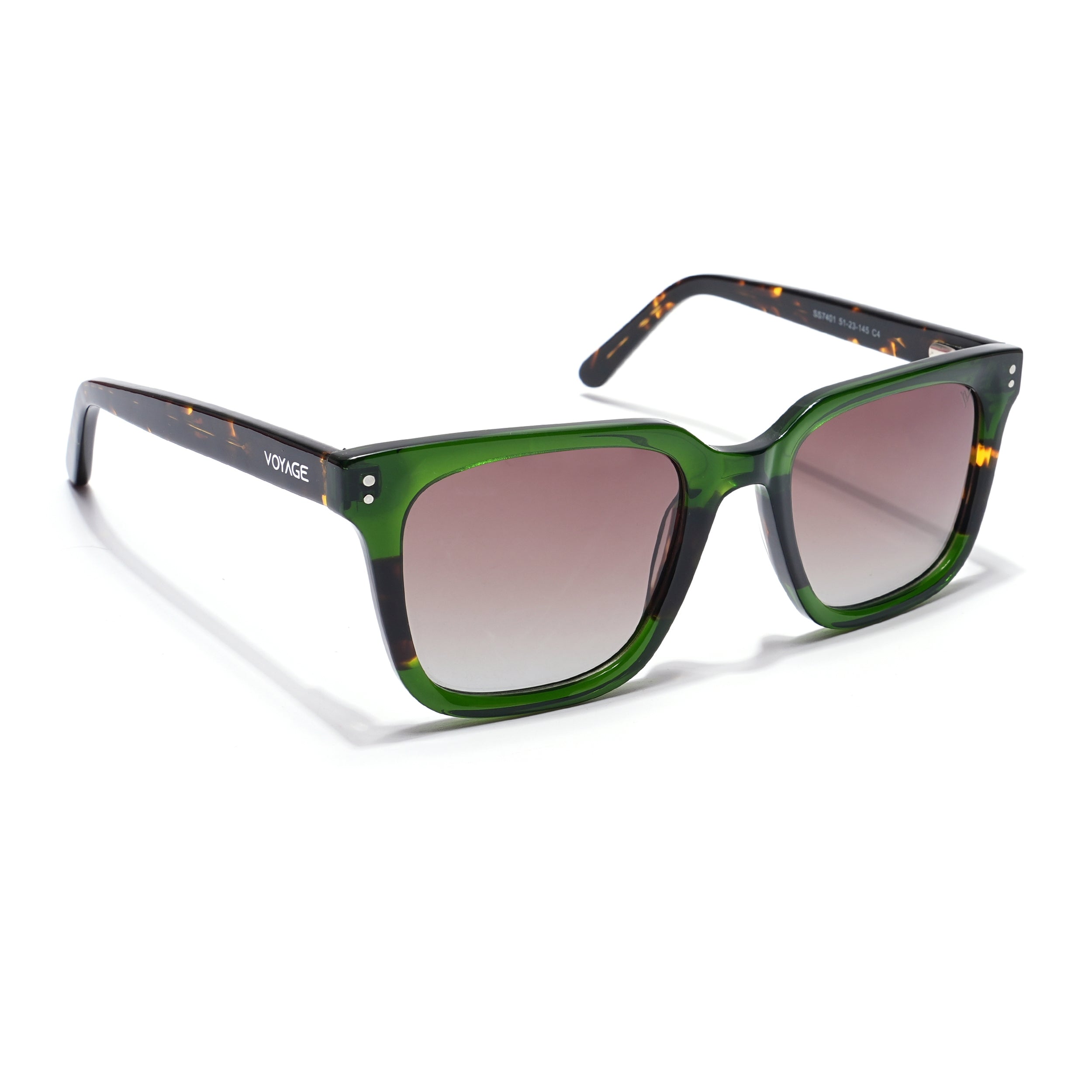 Voyage Select Square Sunglasses (Grey Lens | Green Frame - SLPMG5976)