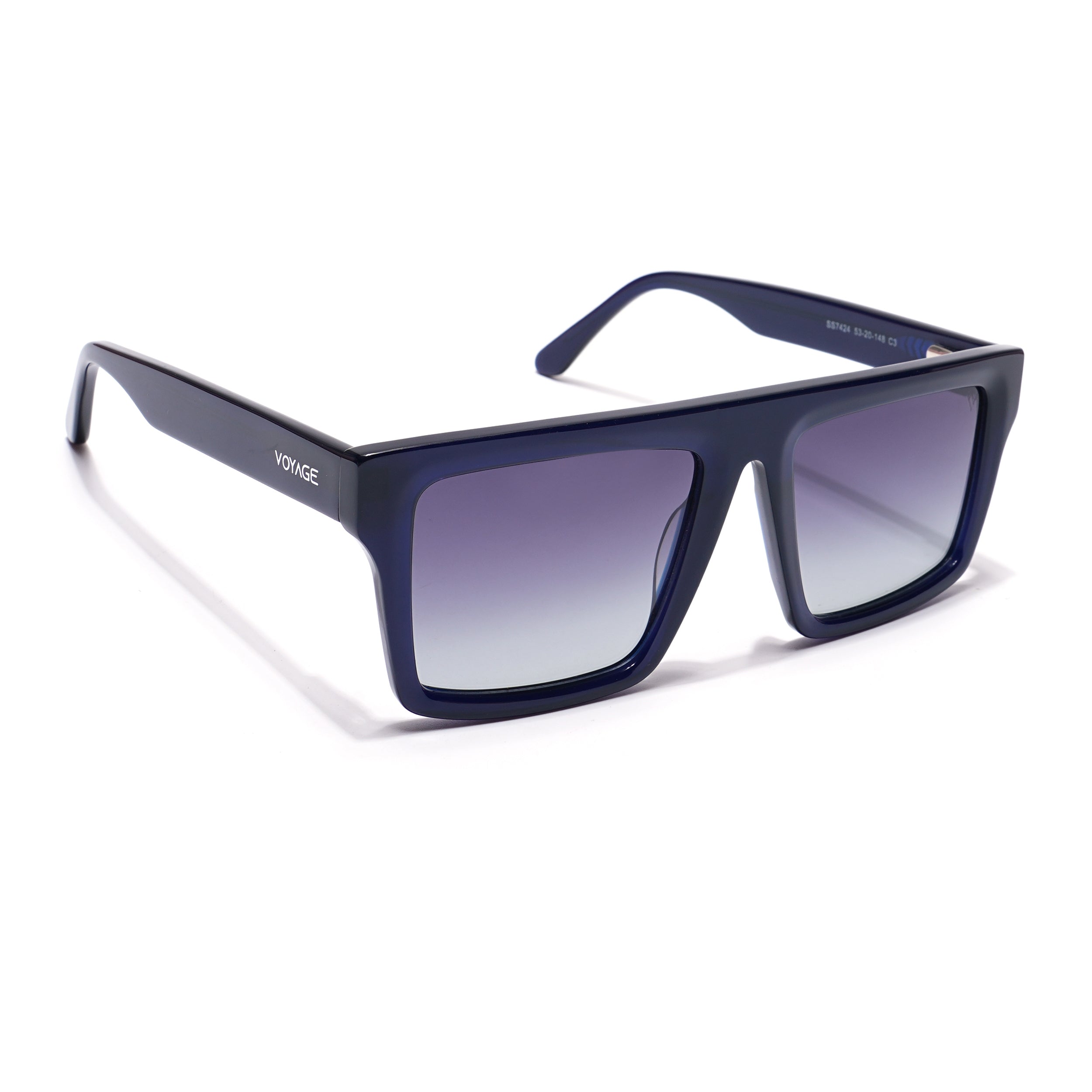 Voyage Select Square Sunglasses (Grey Lens | Navy Blue Frame - SLPMG5973)