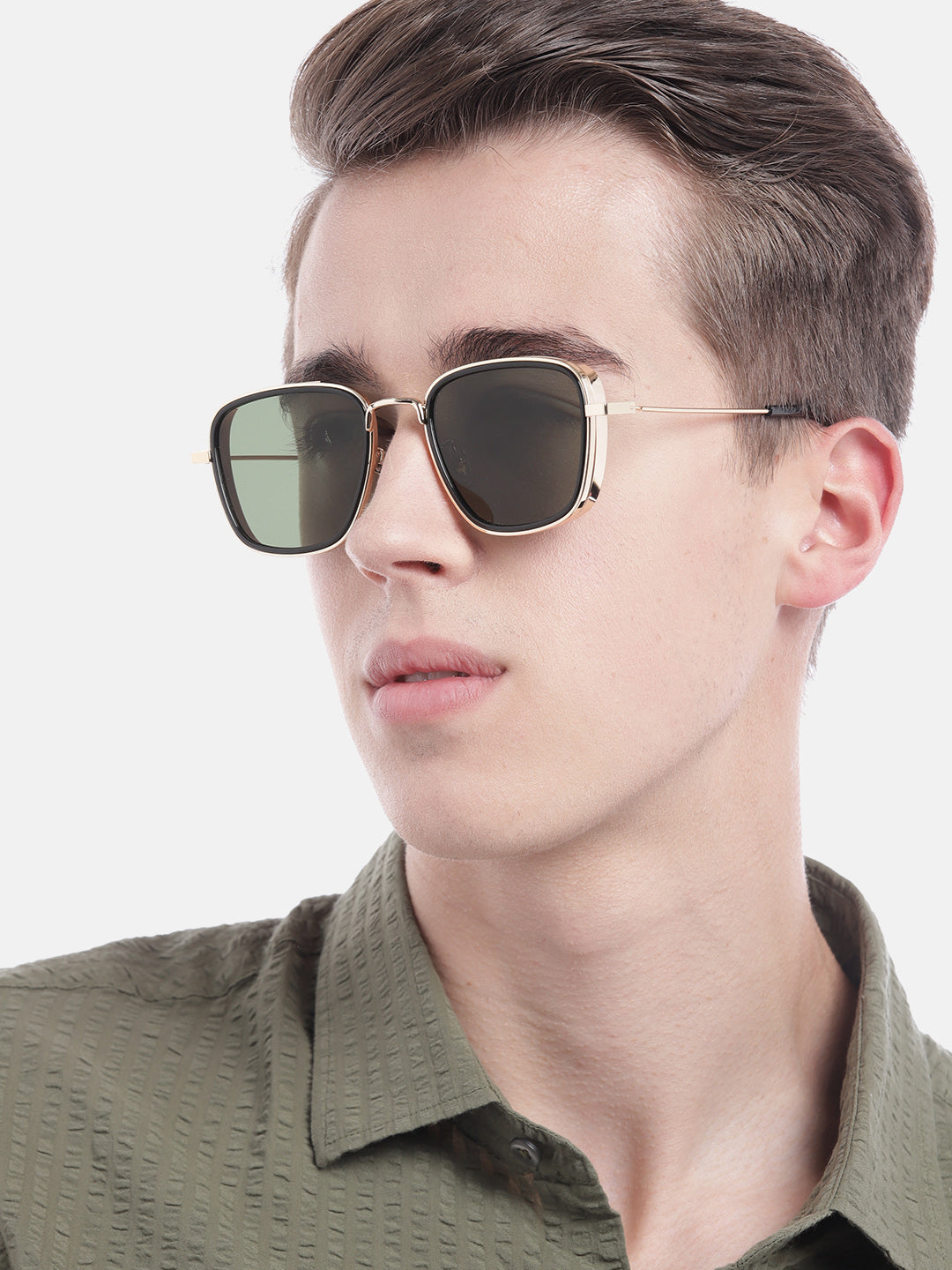 Rogue | Retro Square Green-Gold Sunglasses MG2971