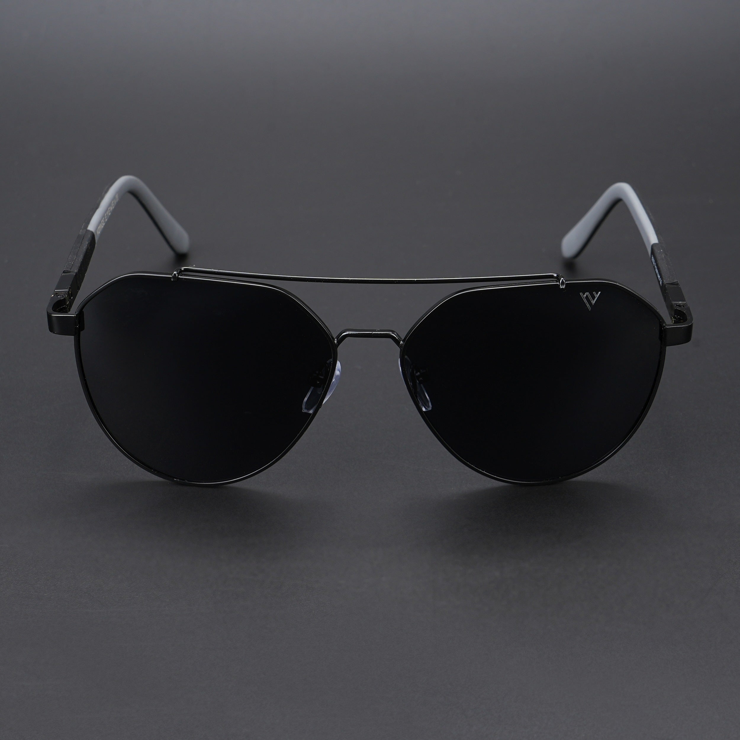 Voyage Aviator Polarized Sunglasses for Men & Women (Black Lens | Black Frame - PMG5608)