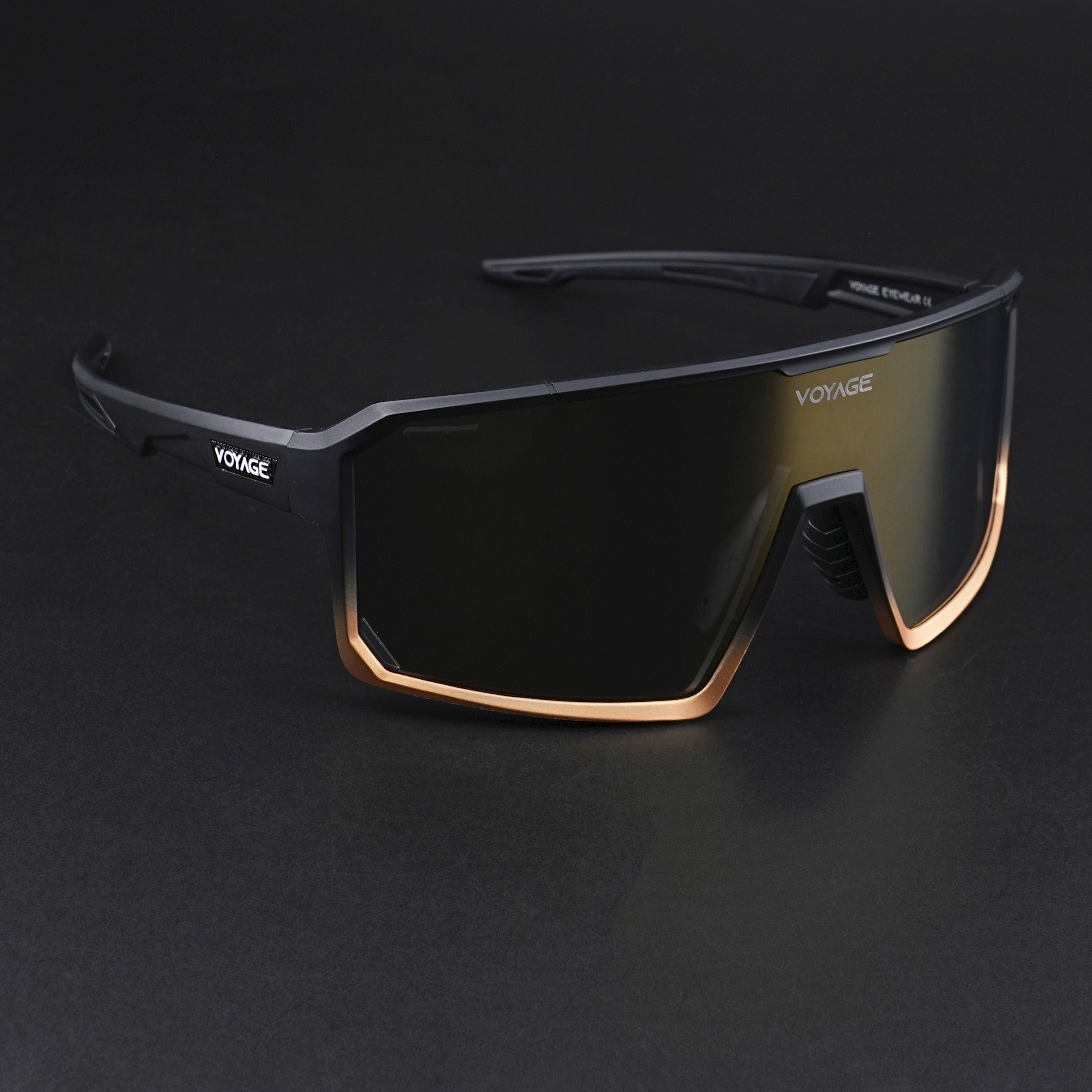 Voyage Select Drift Sunglasses (Golden Lens | Black & Brown Frame - SLMG6262)