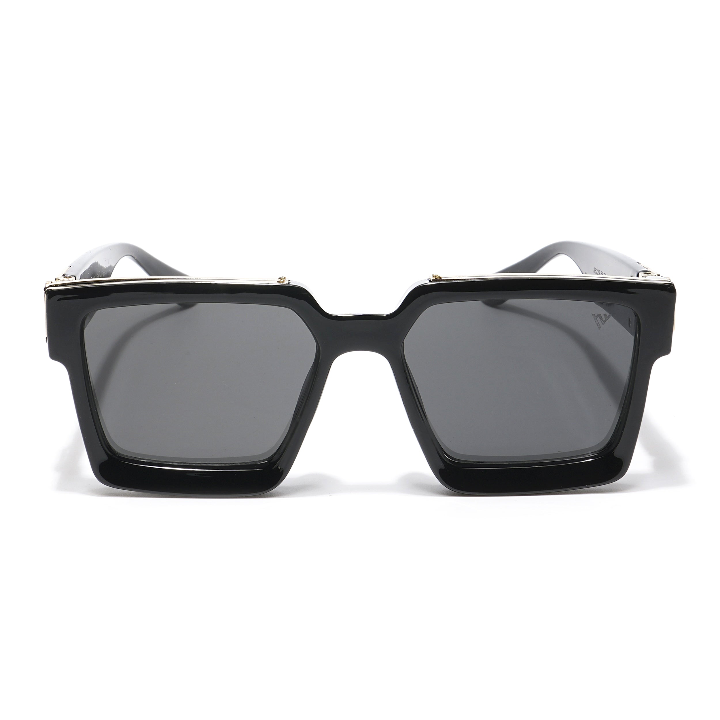 Storm | Wayfarer Sunglasses (Black Lens | Black & Golden Frame - MG5174)