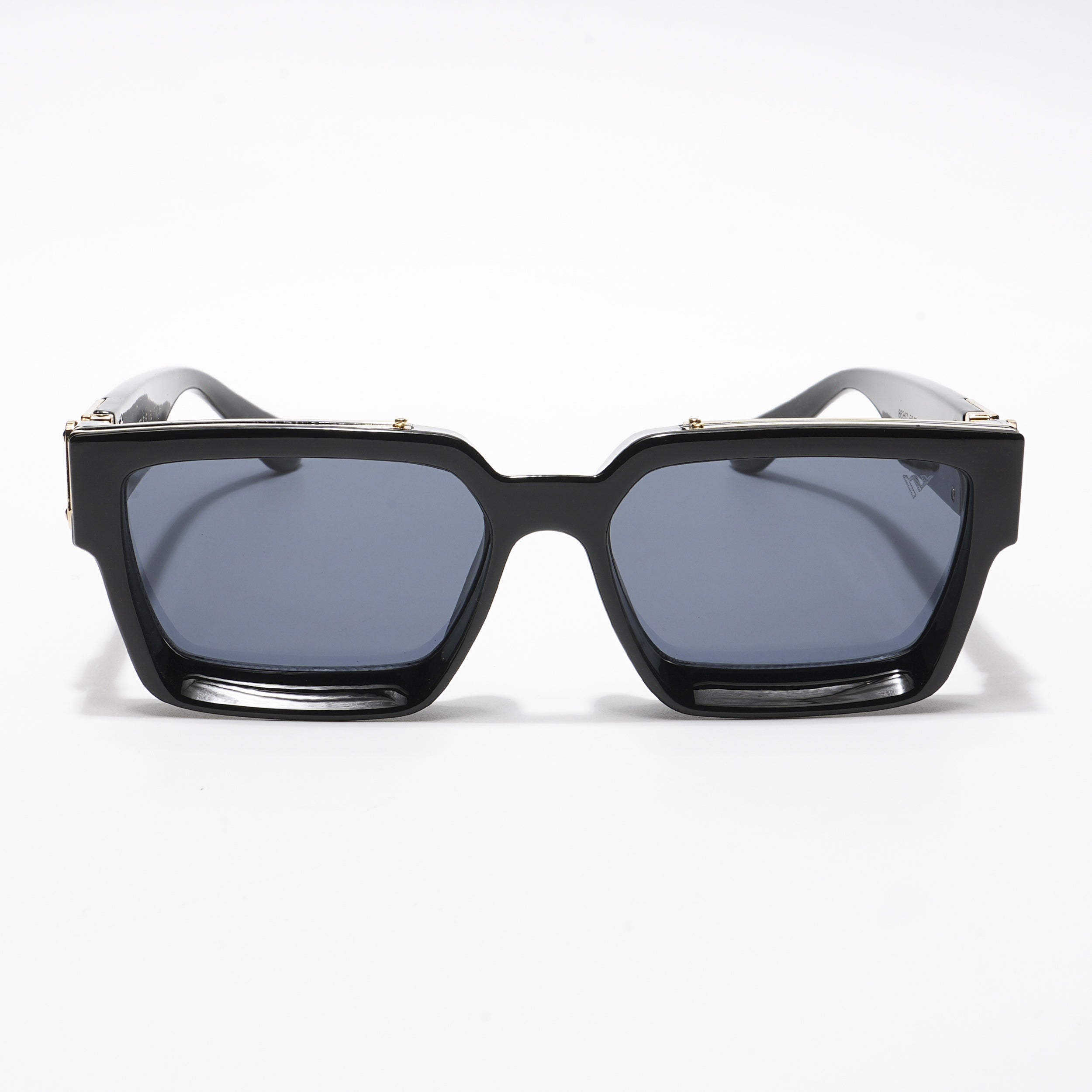 Gale | Wayfarer Sunglasses (Black Lens | Black & Golden Frame - MG5175)