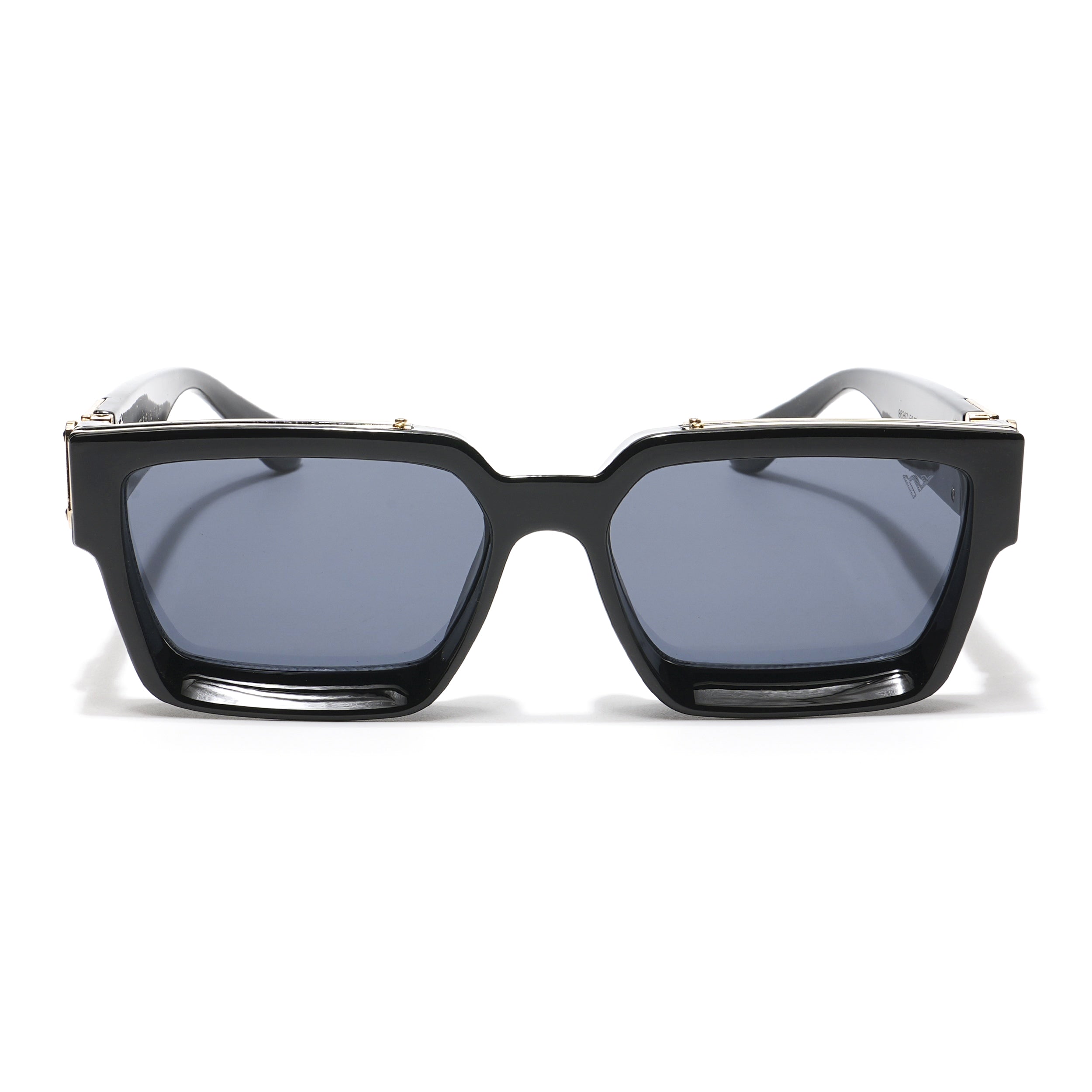 Gale | Wayfarer Sunglasses (Black Lens | Black & Golden Frame - MG5175)