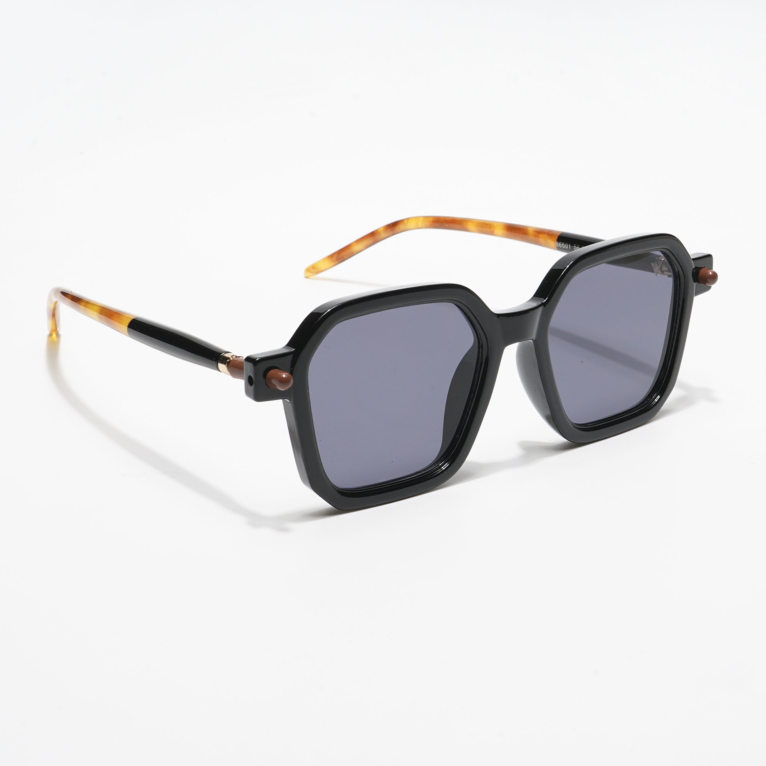 Voyage Square Sunglasses for Men & Women (Black Lens | Black Frame - MG5176)