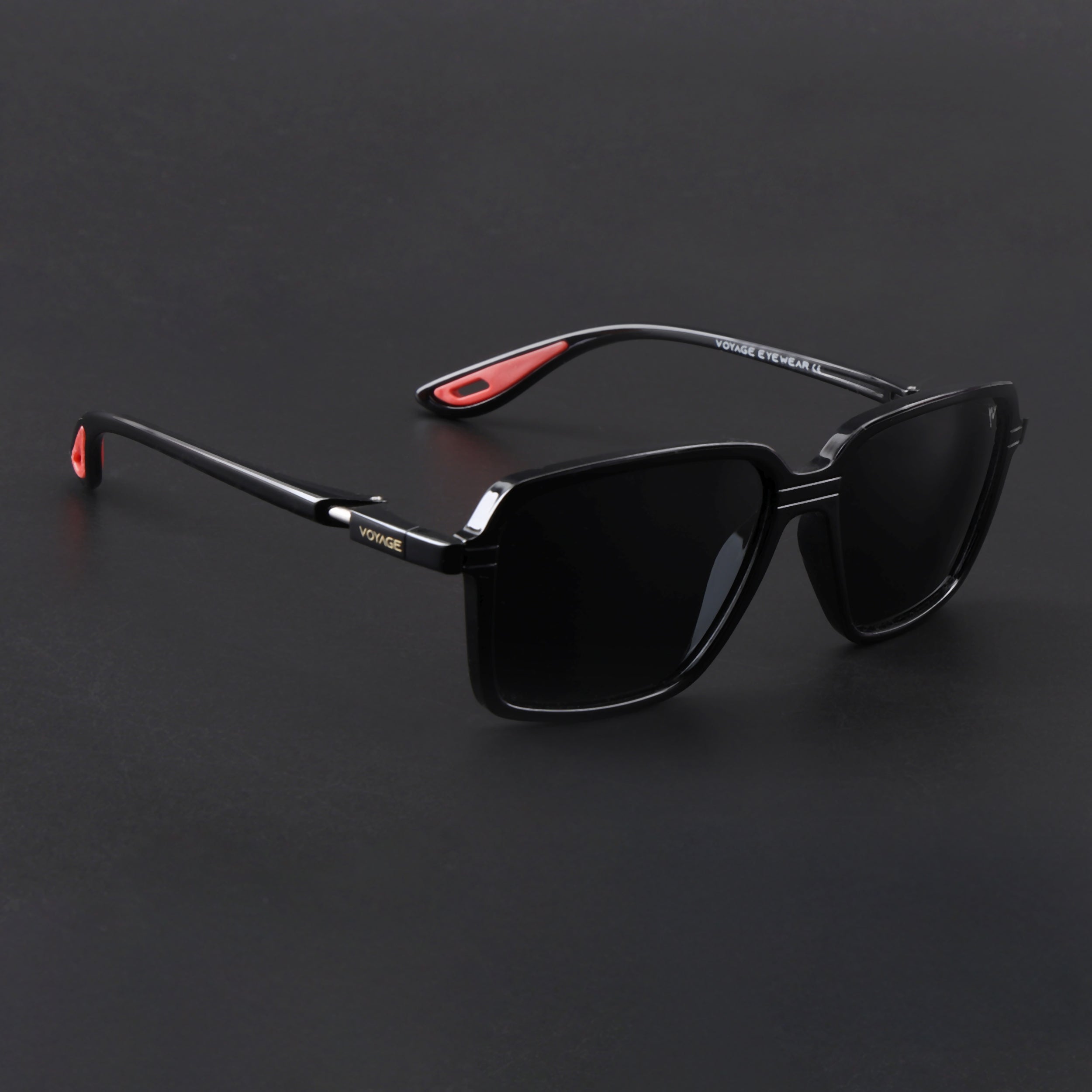 Hydra | Shine Black  Polarized Rectangle Sunglasses | PMG6653