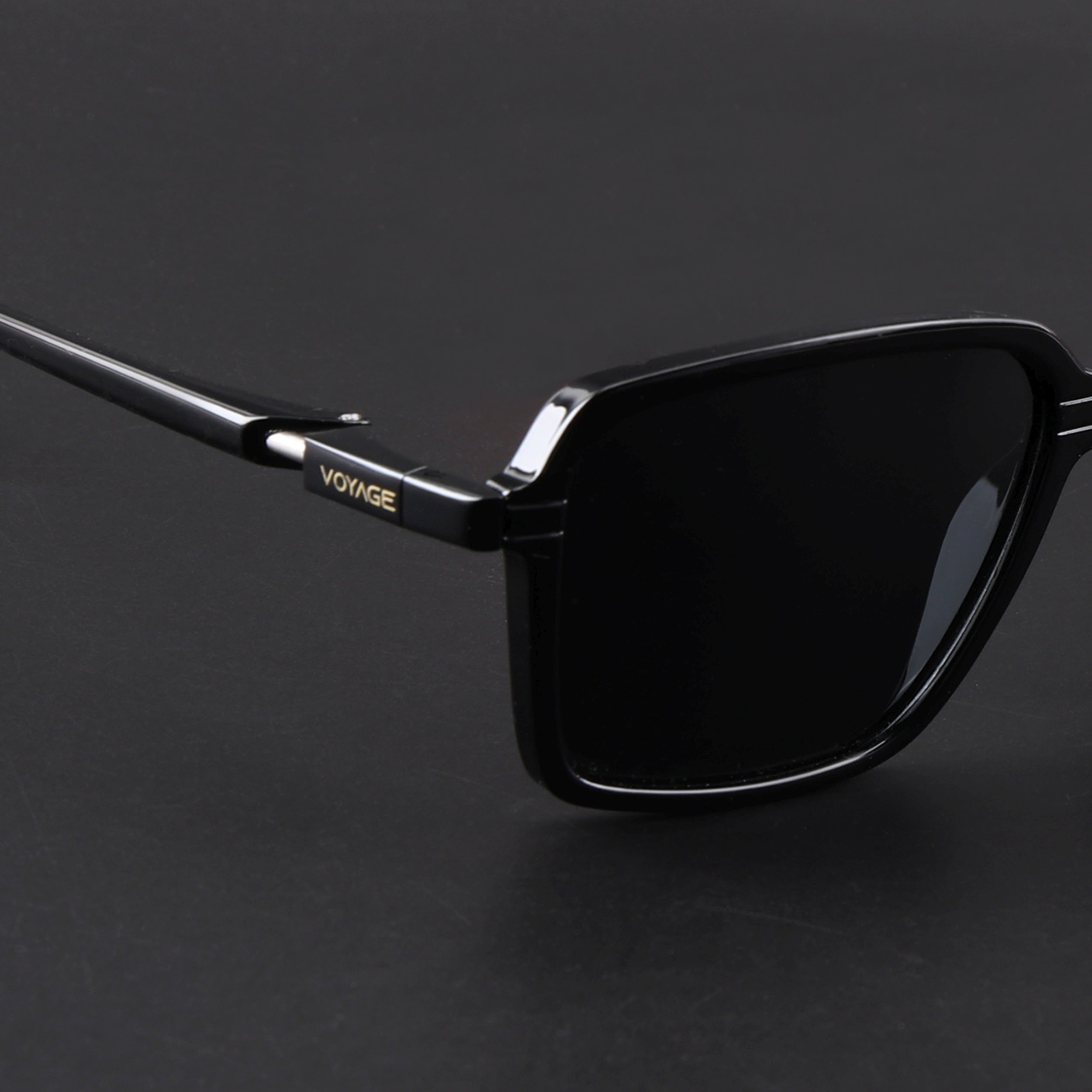 Hydra | Shine Black  Polarized Rectangle Sunglasses | PMG6653