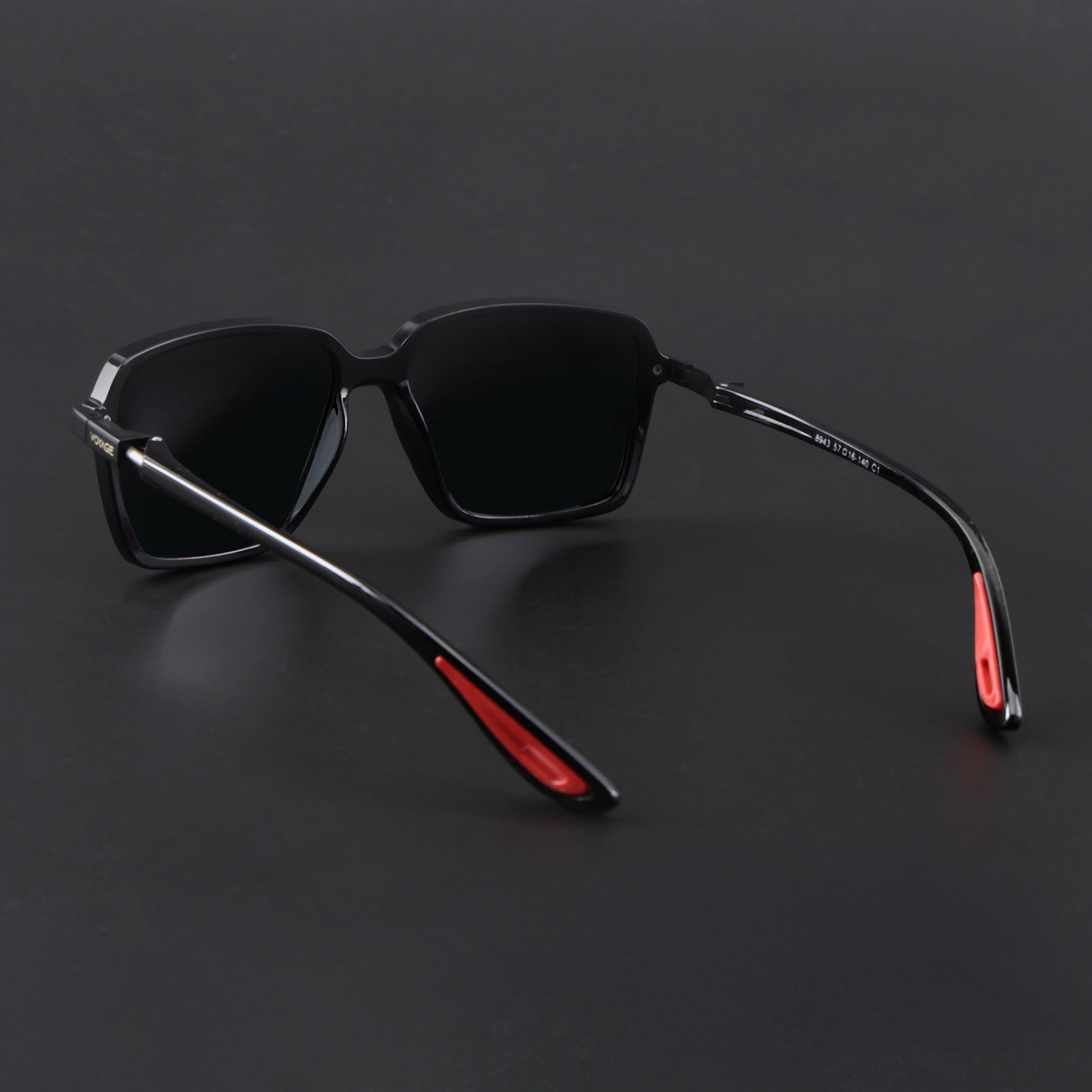 Hydra | Shine Black  Polarized Rectangle Sunglasses | PMG6653