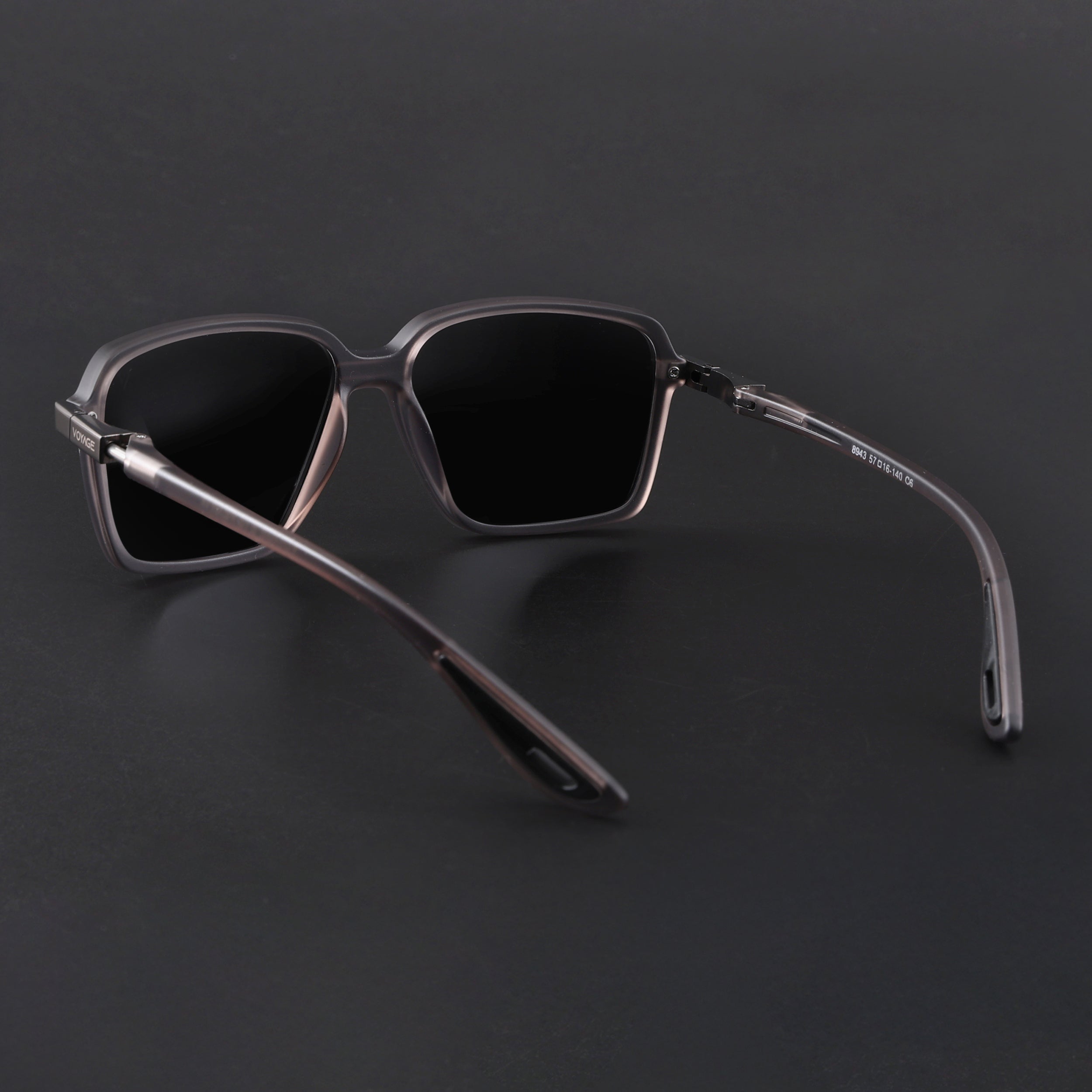 Hydra | Grey Polarized Rectangle Sunglasses | PMG6655