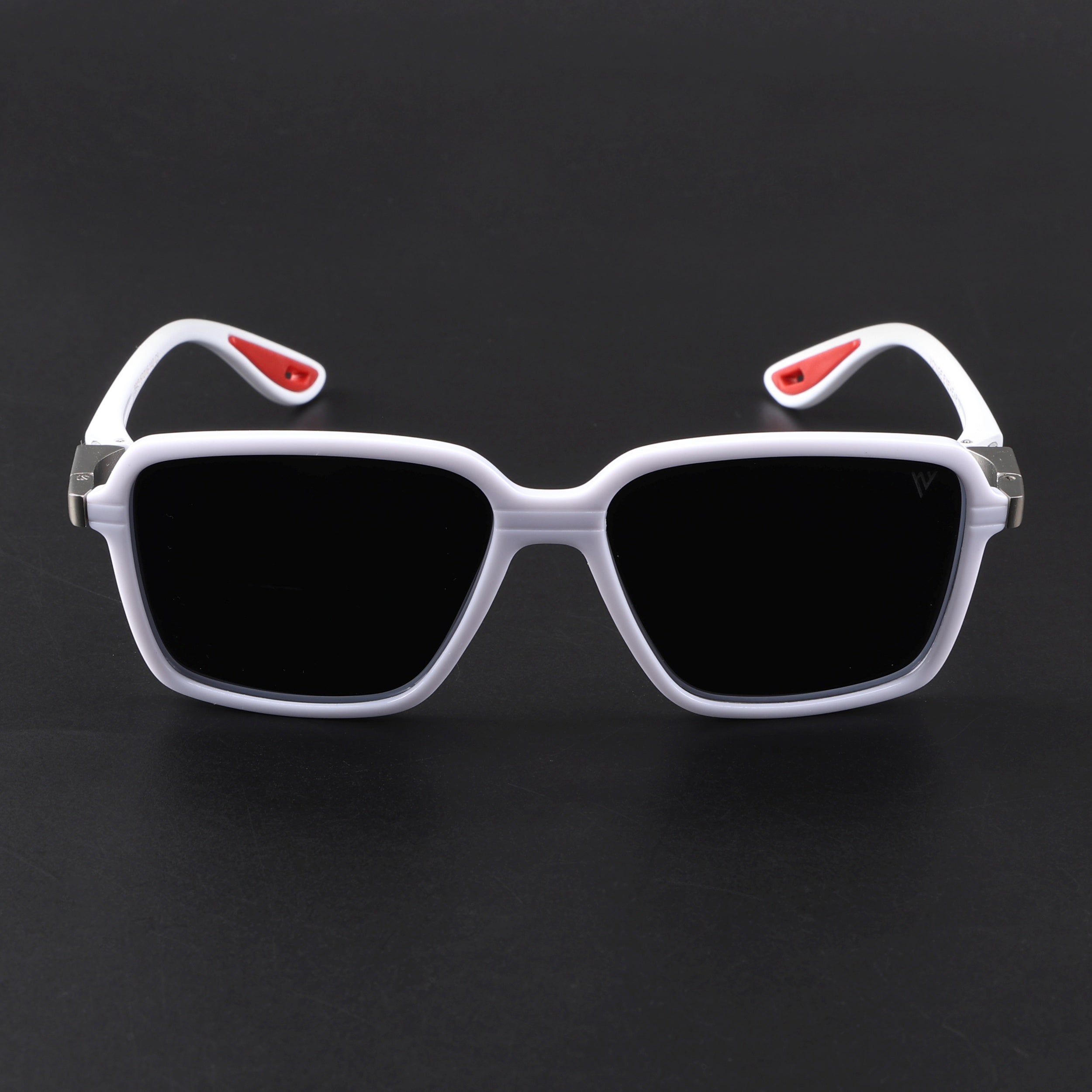 Hydra | White Polarized Rectangle Sunglasses | PMG6656