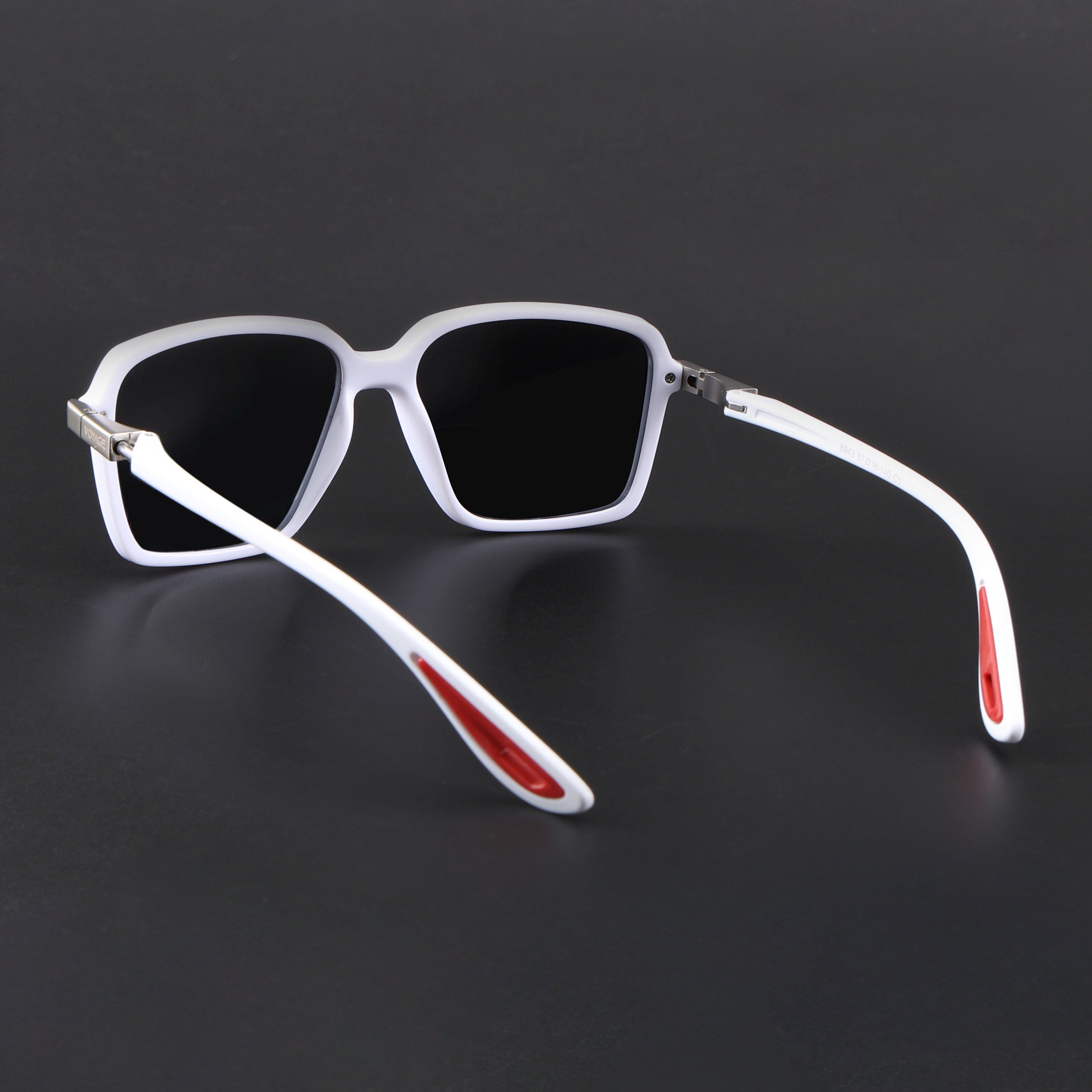 Hydra | White Polarized Rectangle Sunglasses | PMG6656