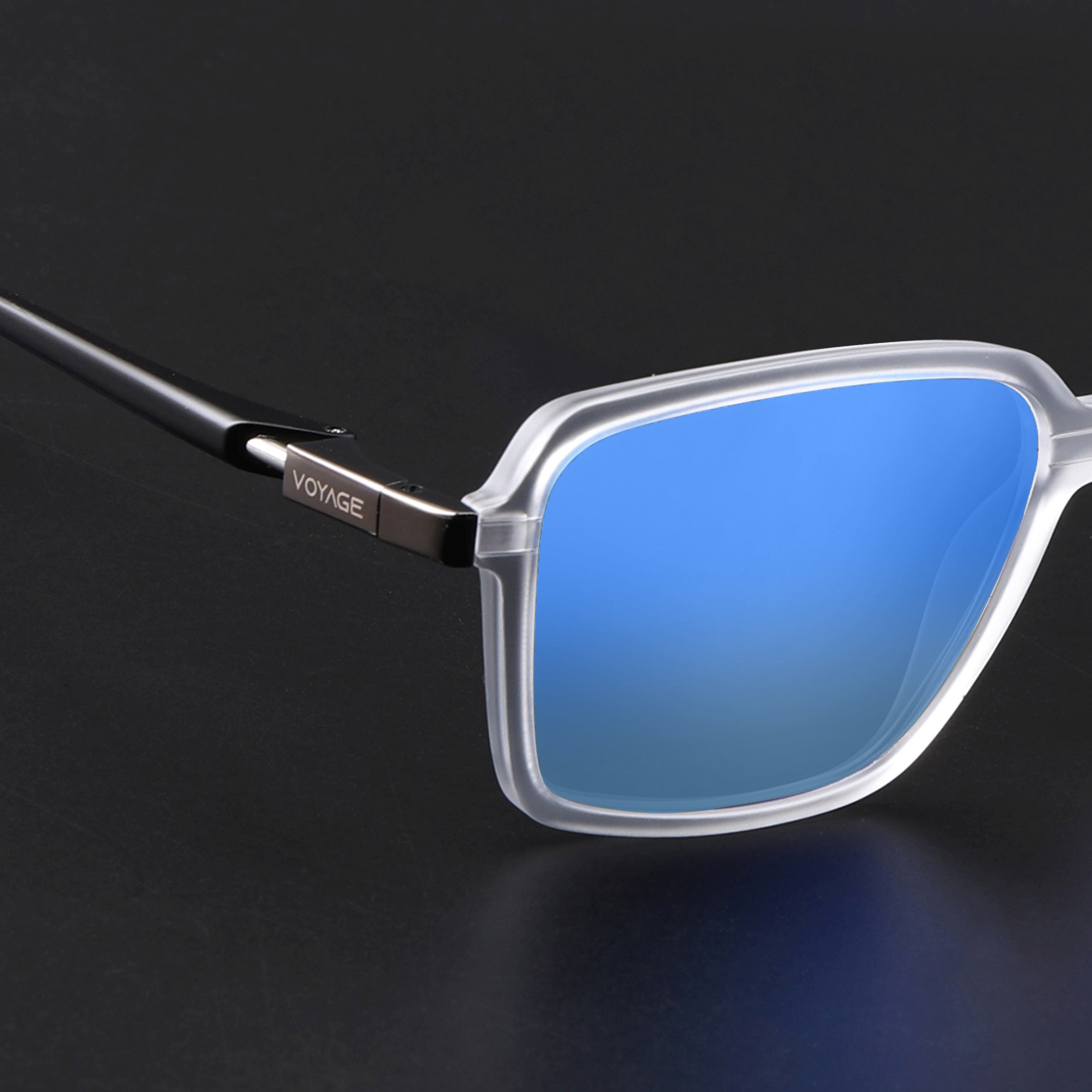 Hydra | Aqua Blue Reflector Polarized Rectangle Sunglasses |  PMG6659