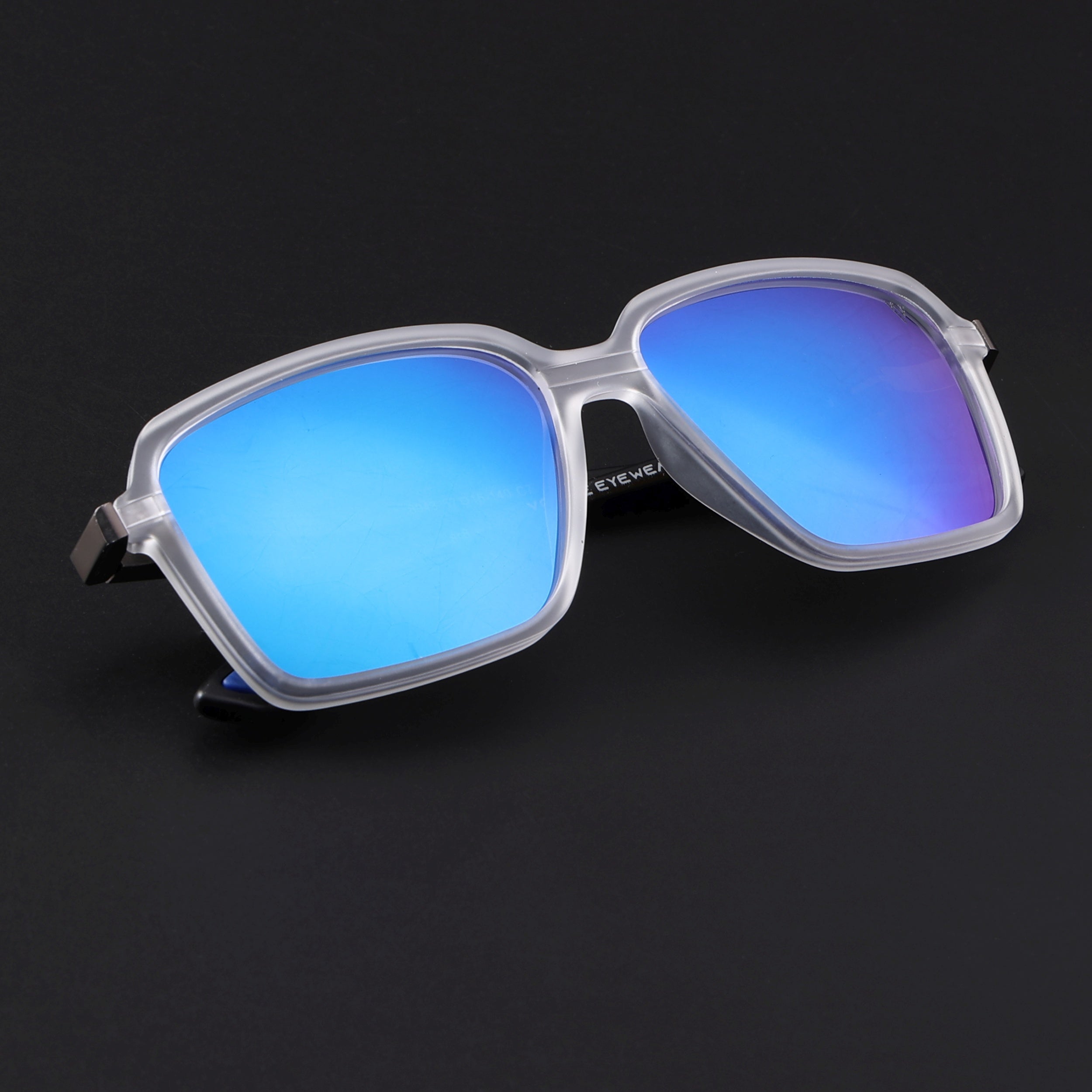 Hydra | Aqua Blue Reflector Polarized Rectangle Sunglasses |  PMG6659