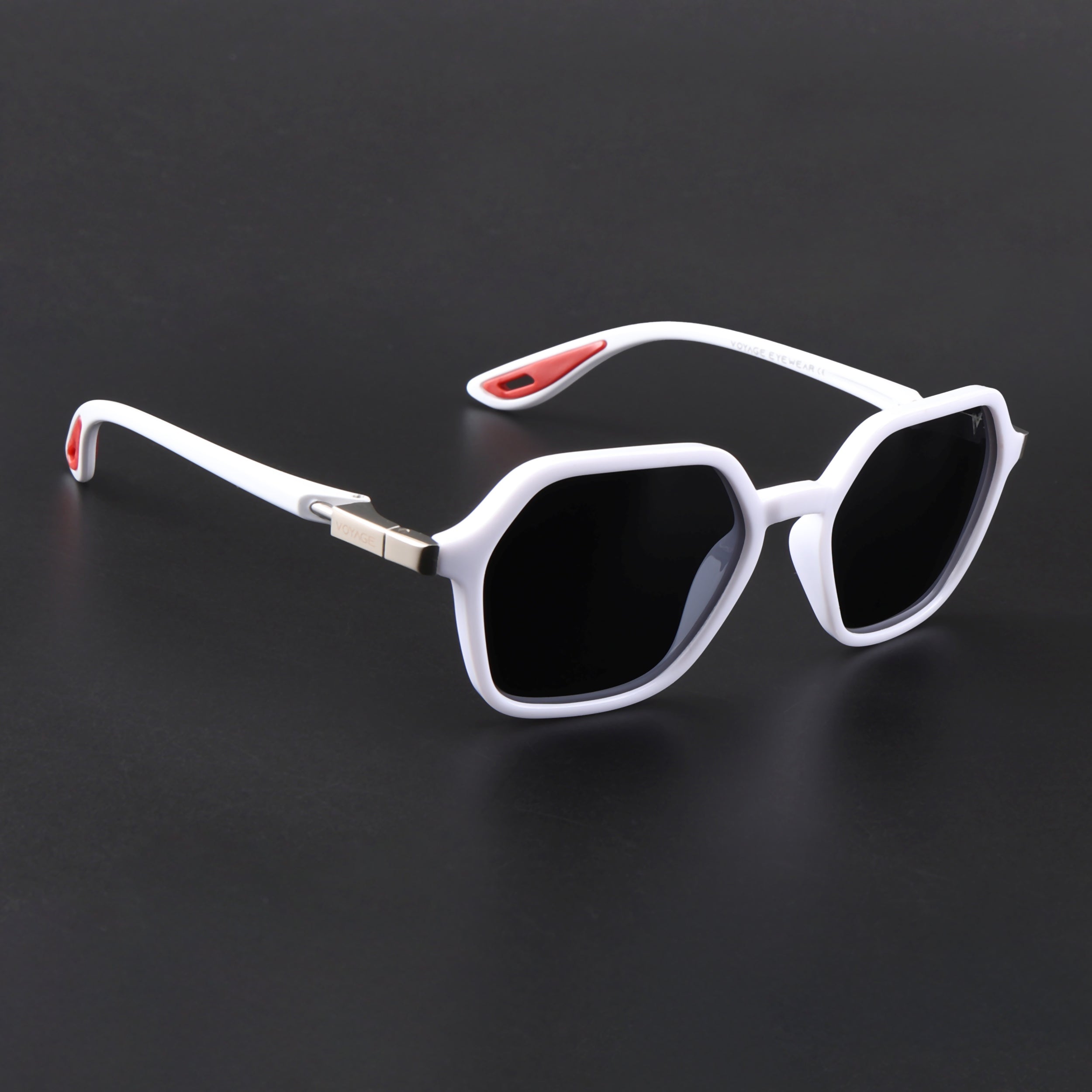 EdgeX | White Polarized Hexagon Sunglasses |  PMG6642