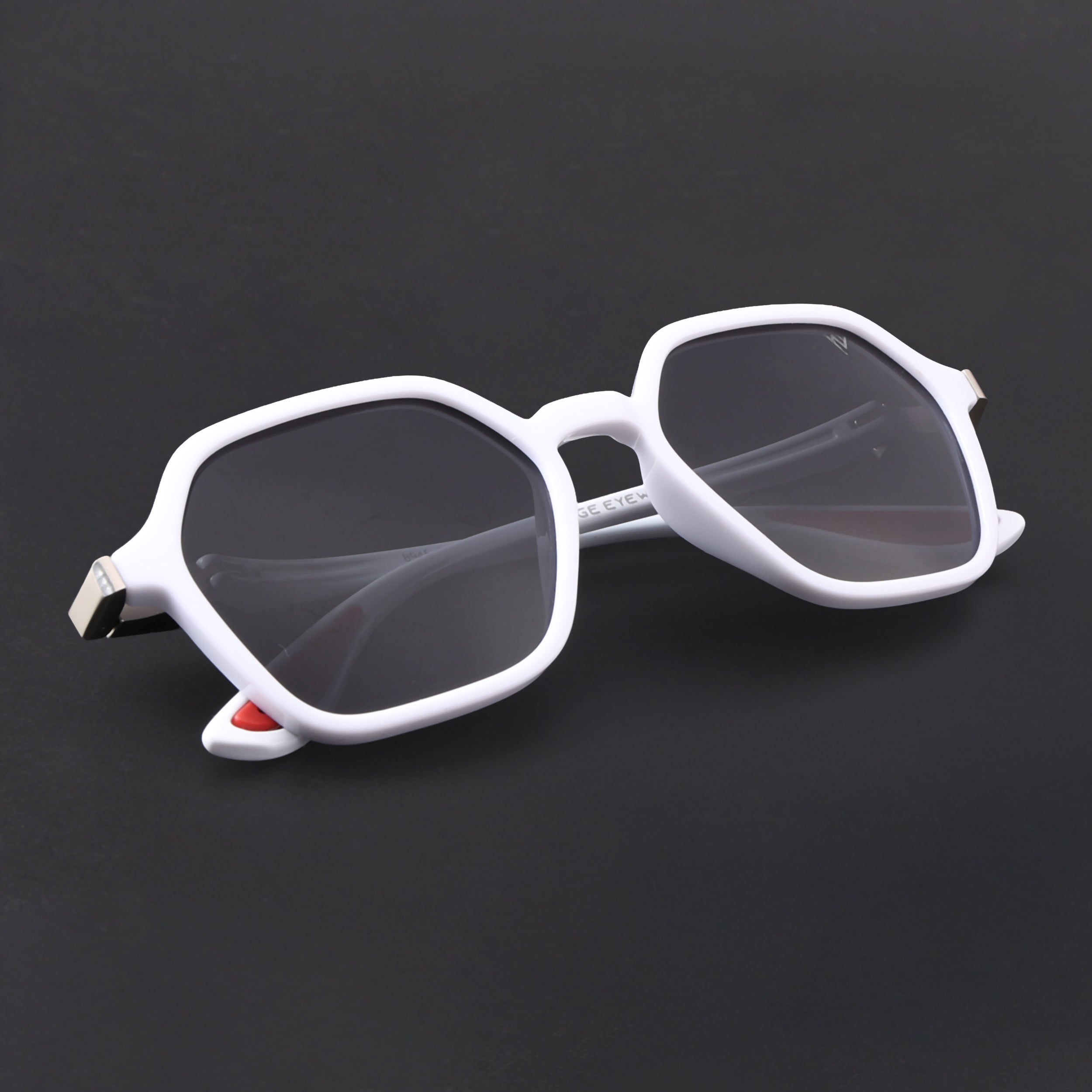 EdgeX | White Polarized Hexagon Sunglasses |  PMG6642