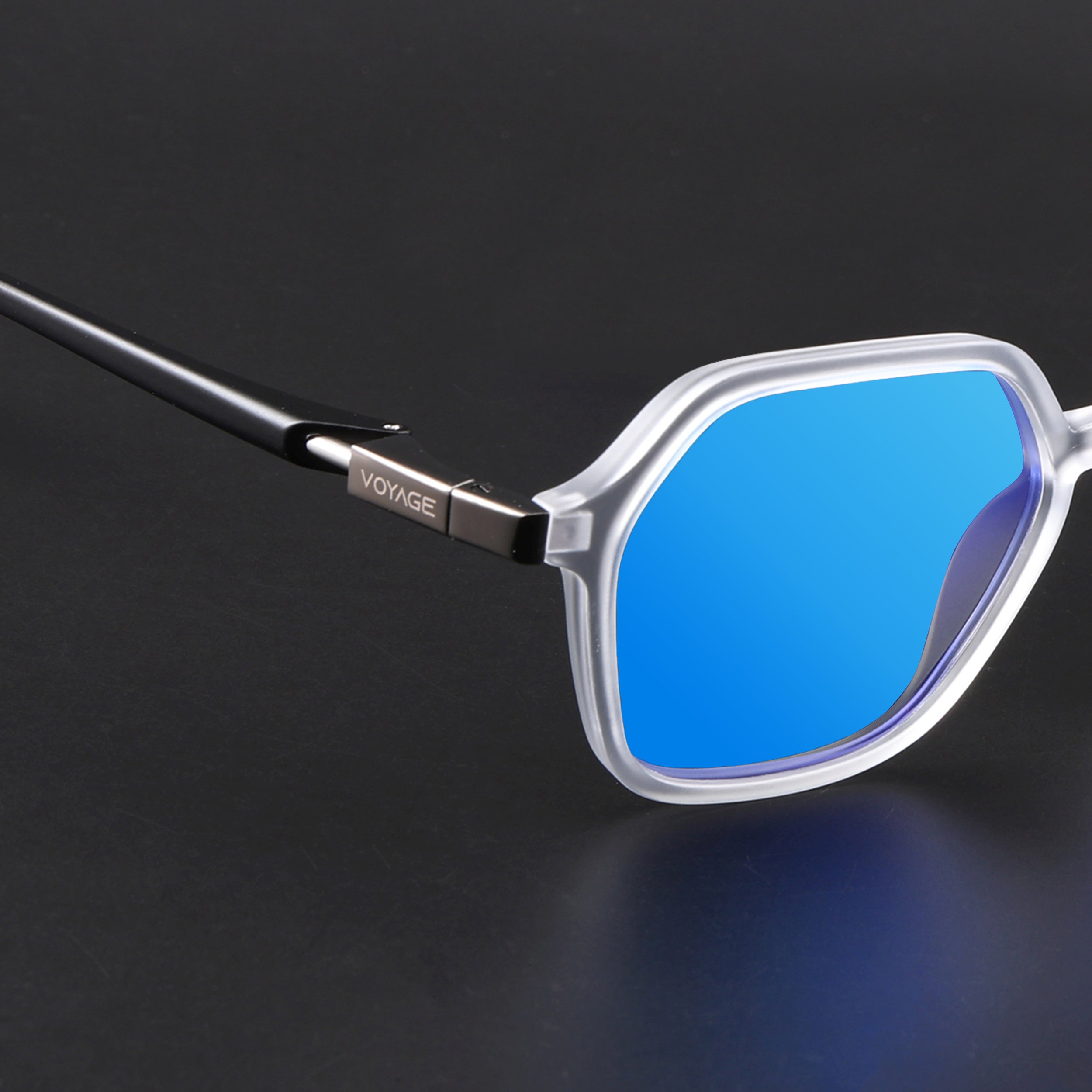 EdgeX | Aqua Blue Reflector Polarized Hexagon Sunglasses | PMG6645