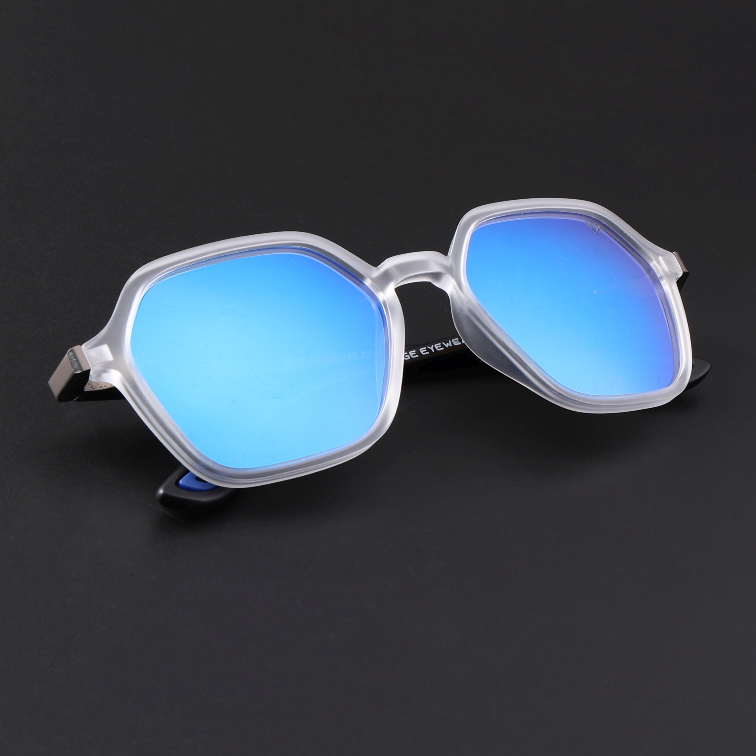 EdgeX | Aqua Blue Reflector Polarized Hexagon Sunglasses | PMG6645