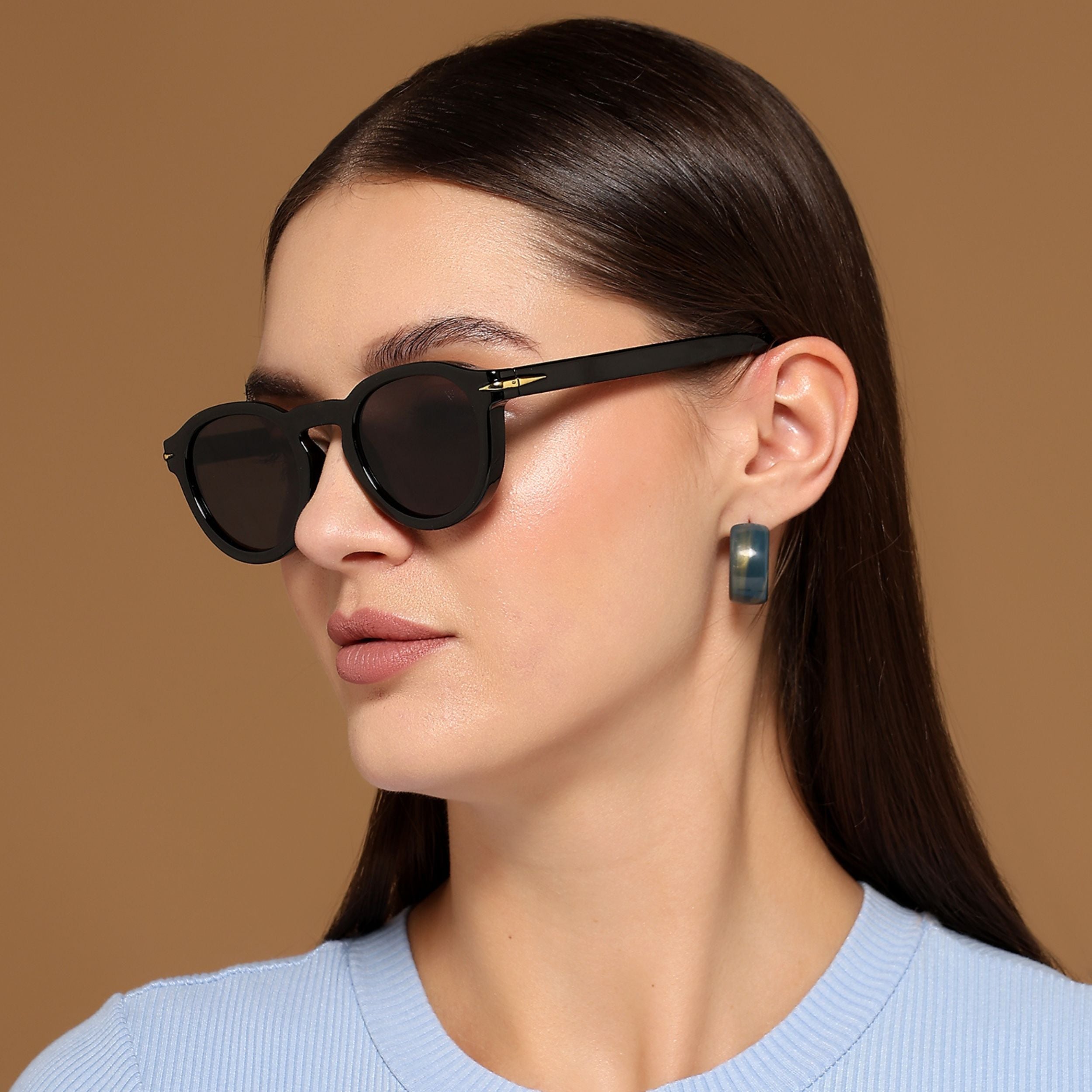 Vellum | Black Round Sunglasses - MG3609