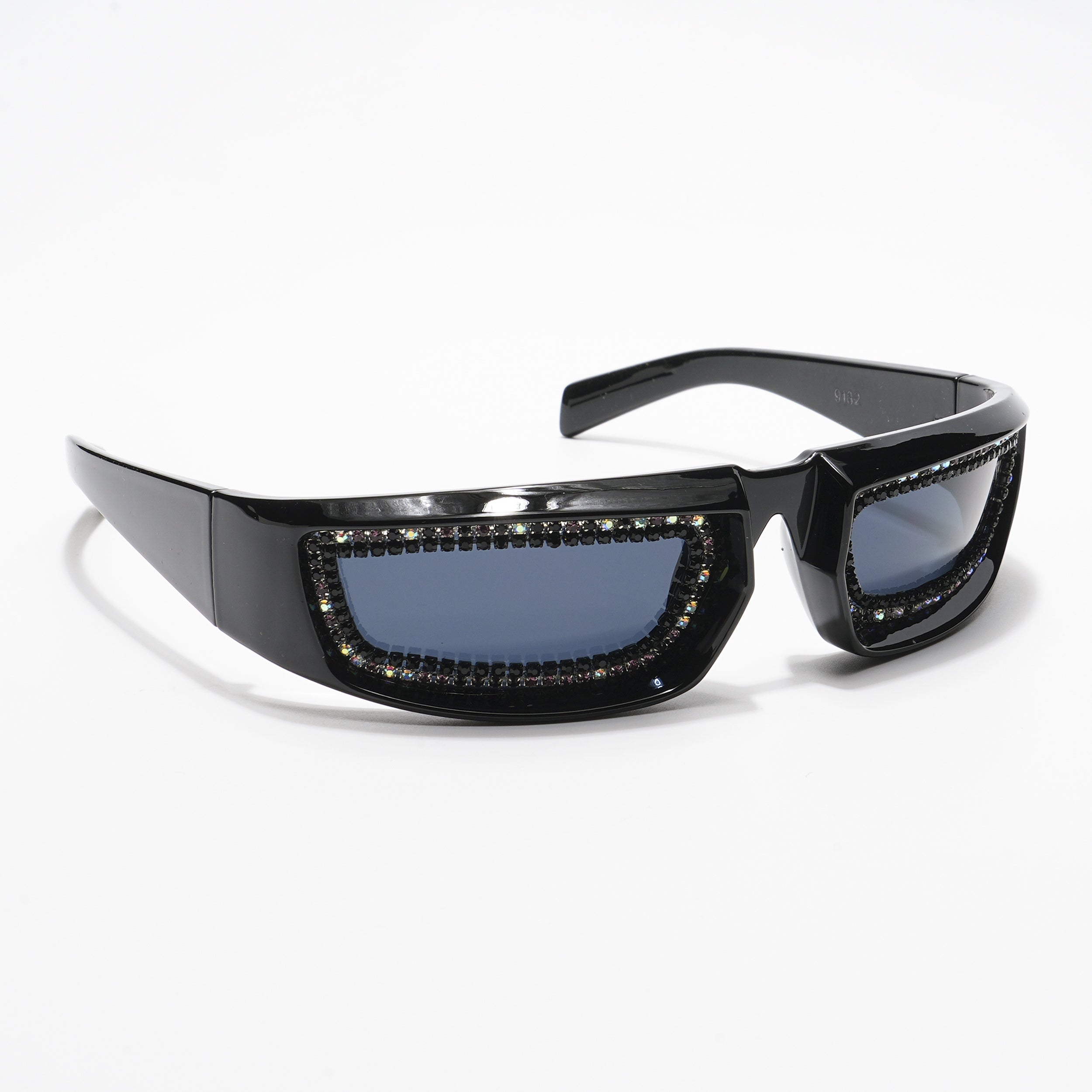 Voyage Black Wrap-Around Sunglasses for Men & Women - MG4352